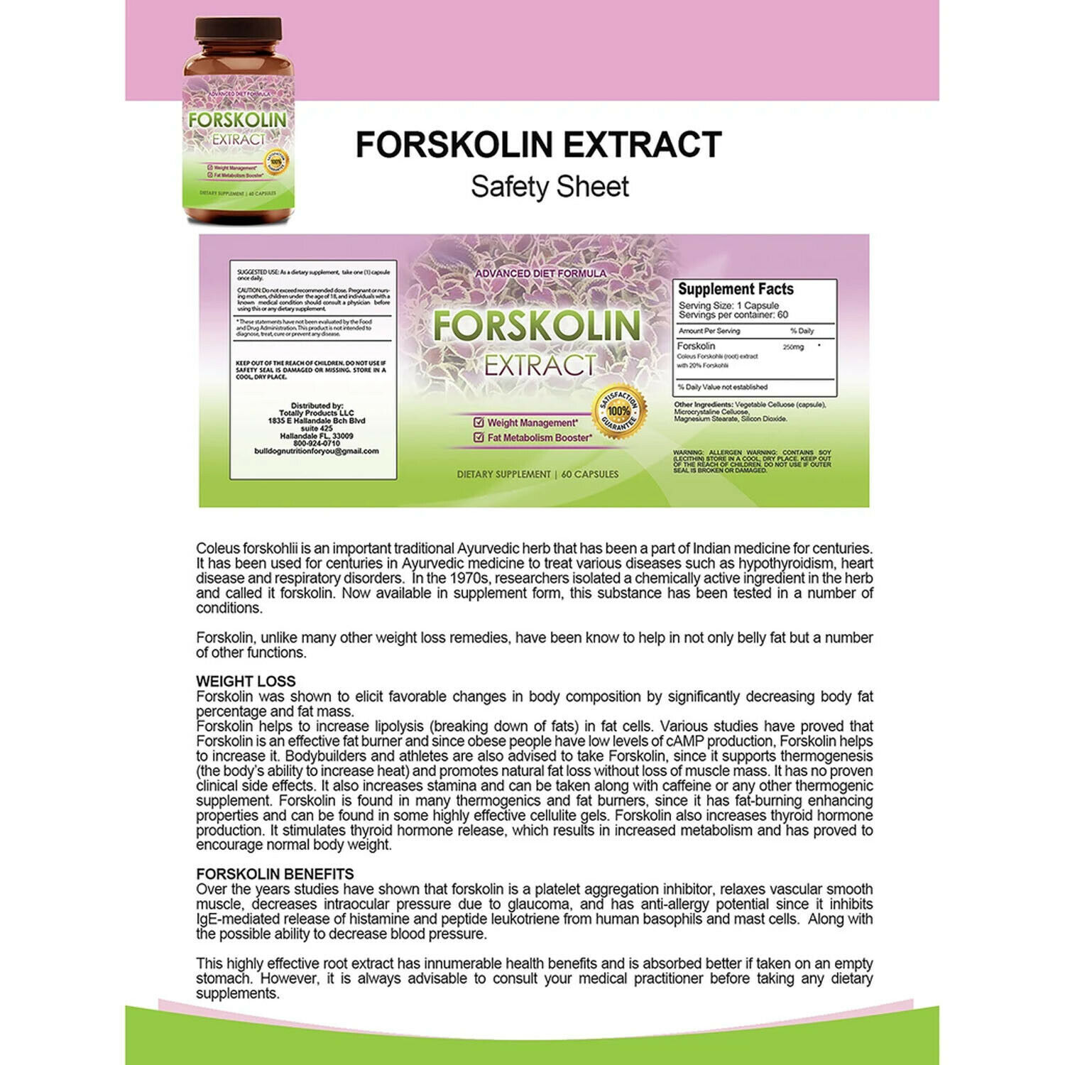 Green Tea Metabolism Support & Forskolin Extract Weight Management Supplement