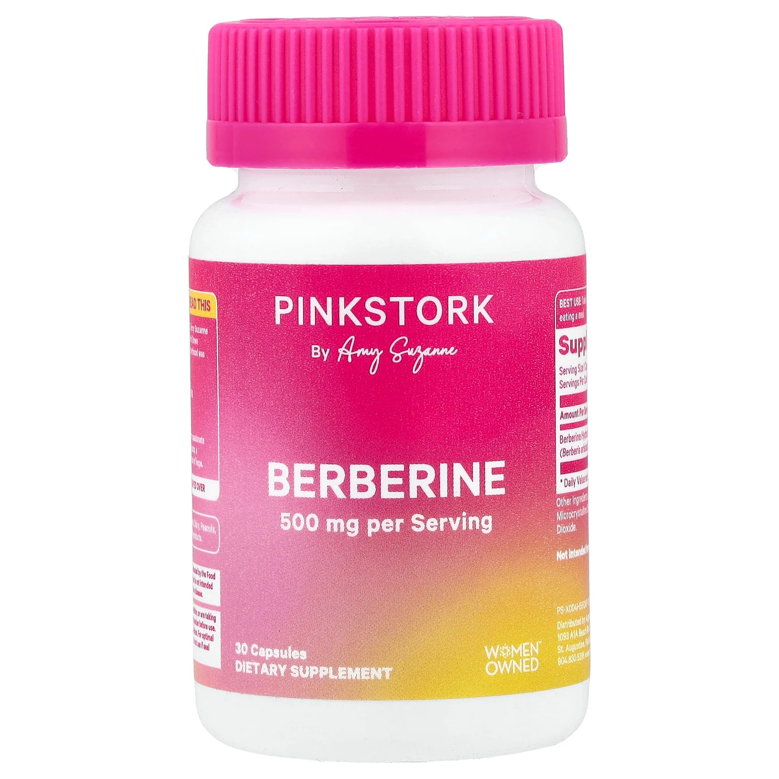 2 X Pink Stork, Berberine, 500 mg, 30 Capsules