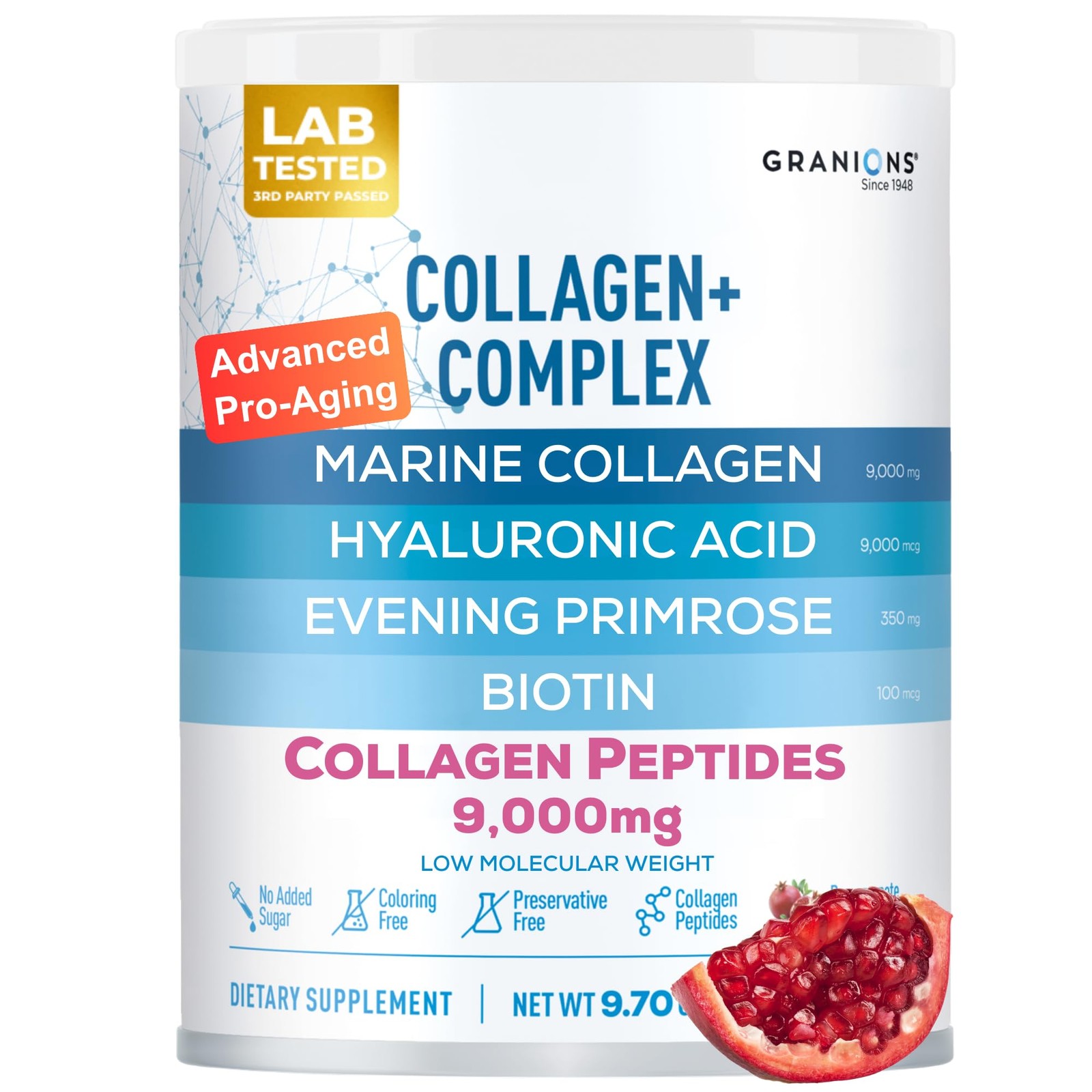 Marine Collagen Powder Supplement – Type I 9.7 Ounce (Pack of 1), White