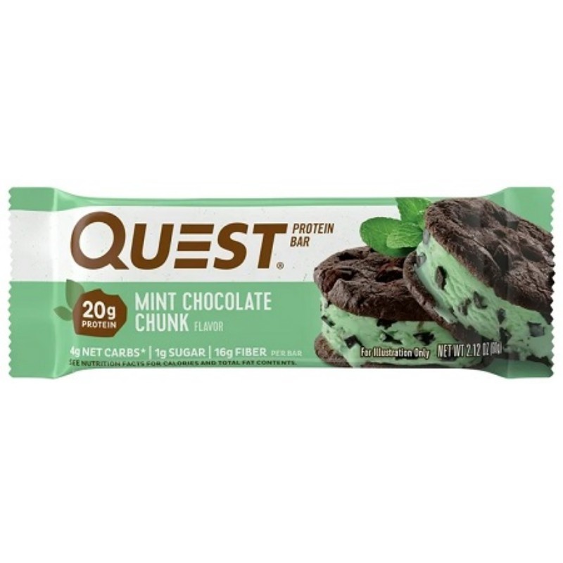 3x Quest Bar Mint Chocolate Chunk Candy Snack Bar Sweet Treat New Lot 2.12oz