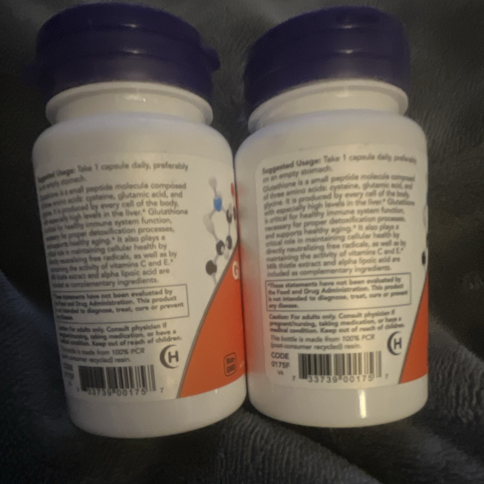 NOW Glutathione 500 mg Detox Support 30 Vegan Capsules 2 Pack Non-GMO Exp 7/29
