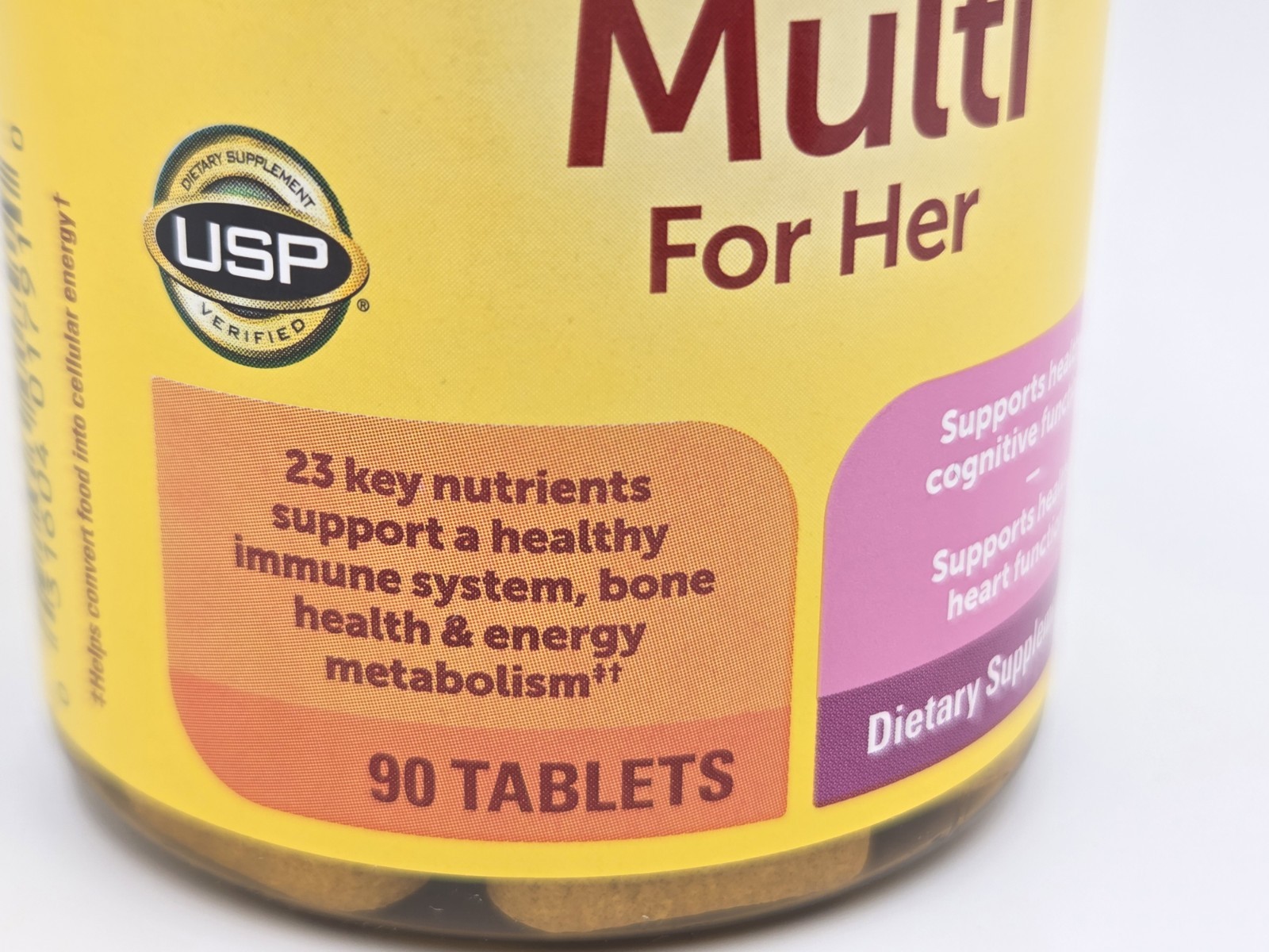 New Nature Made Multi for Her With Iron Calcium 90 Tablets Gluten-Free 4/2027
