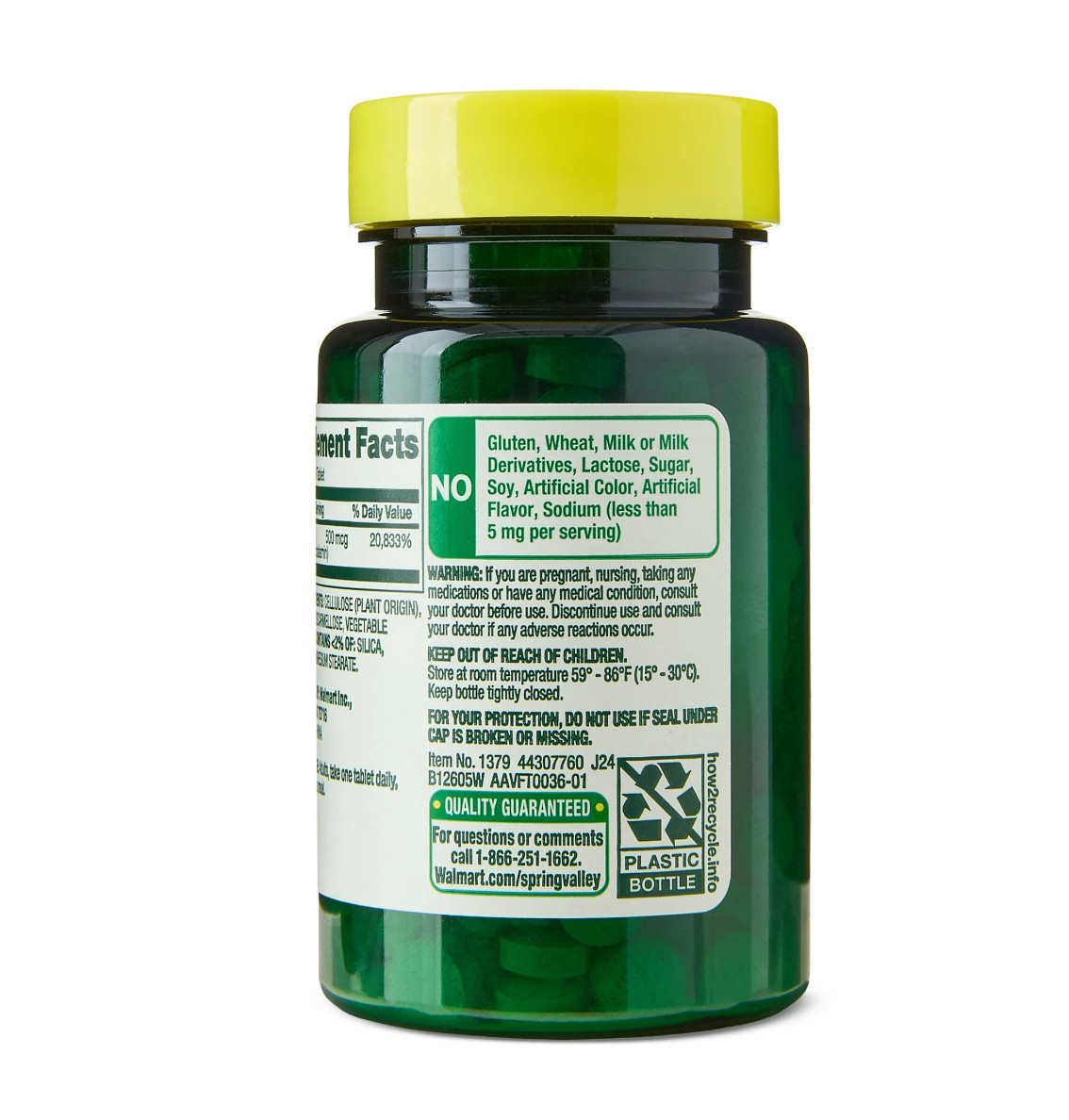 Spring Valley Vitamin B12 500 mcg 100 Tablets Metabolism Energy Support