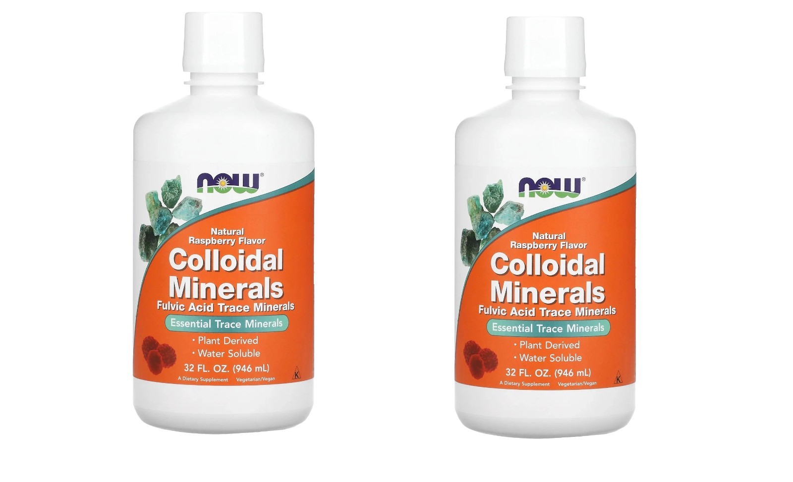 Now Foods Colloidal Minerals, Natural Raspberry , 32 fl oz ******2 PACK*****