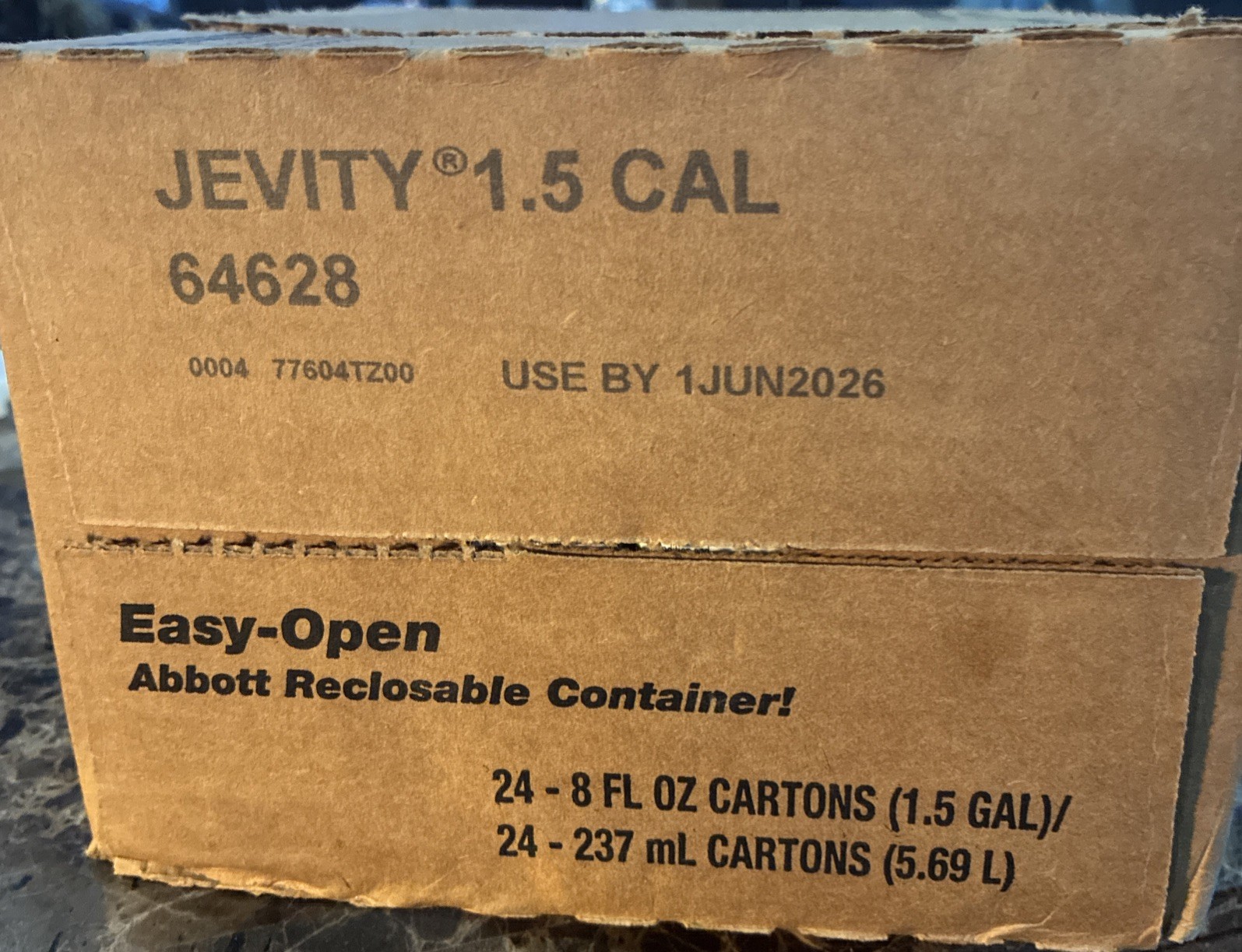 Easy~Open Abbott Reclosable Container JEVITY 1.5 CAL 8 FL OZ~24 Per Case