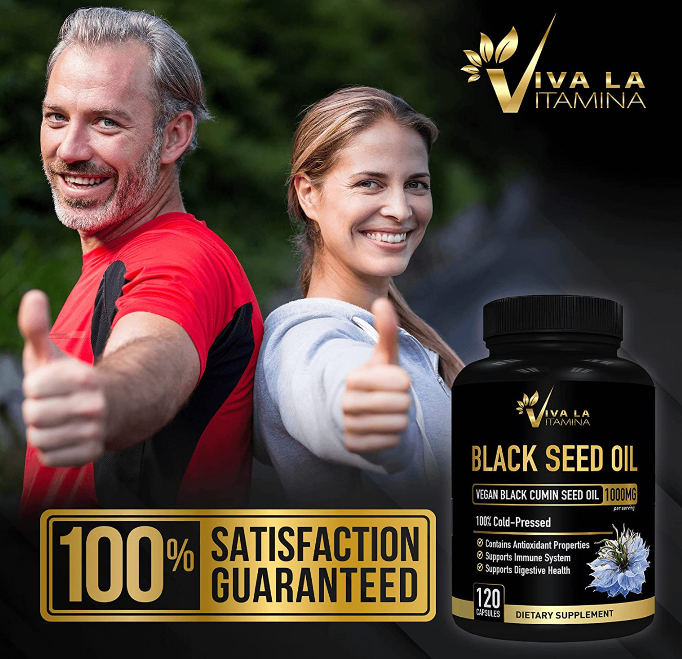 Black Seed Oil-100% Pure 1000 Mg Cold Pressed Cumin Nigella Sativa NO GMO USA