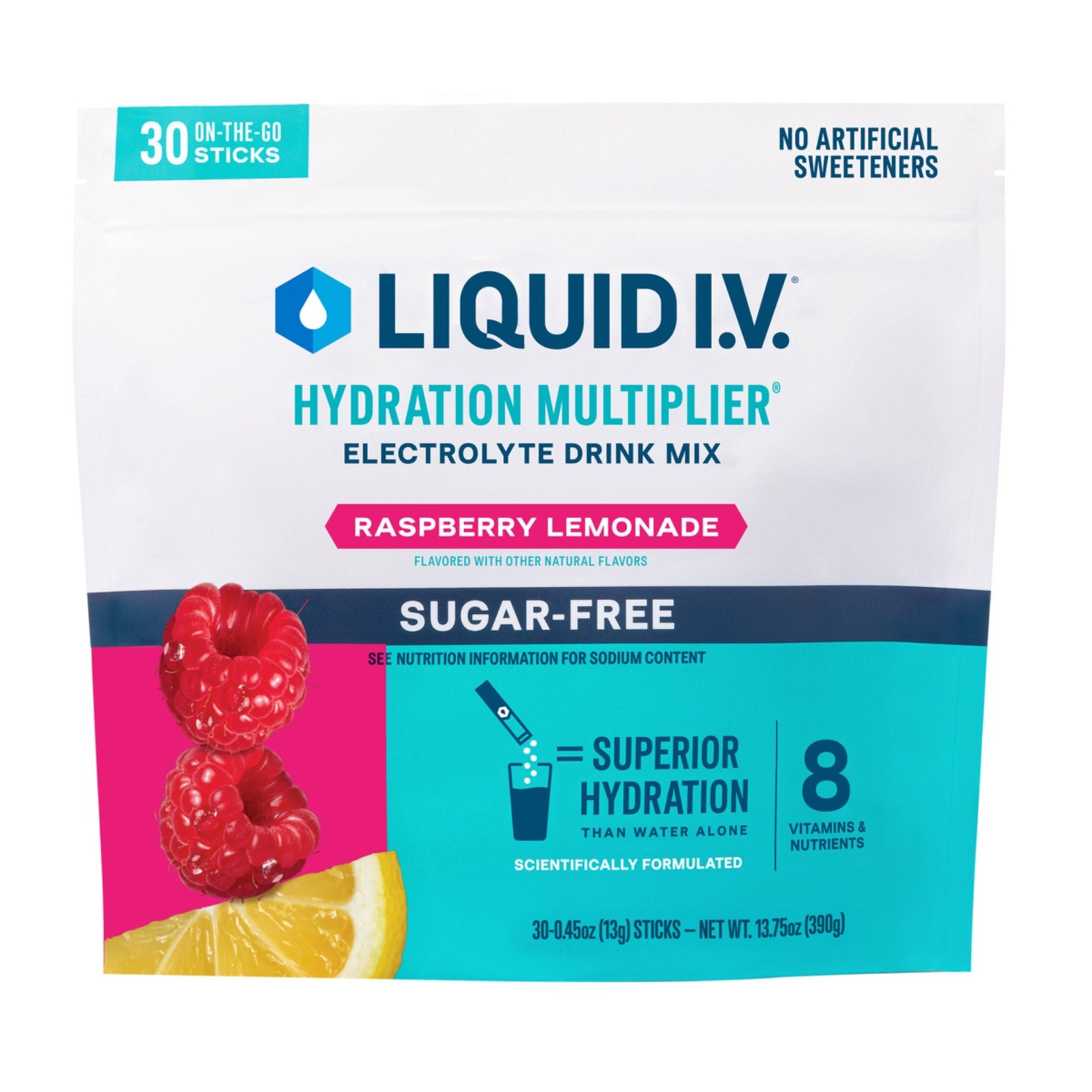 30 Liquid I.V. Hydration Multiplier SUGAR FREE 30 Individual Serving Stick Packs