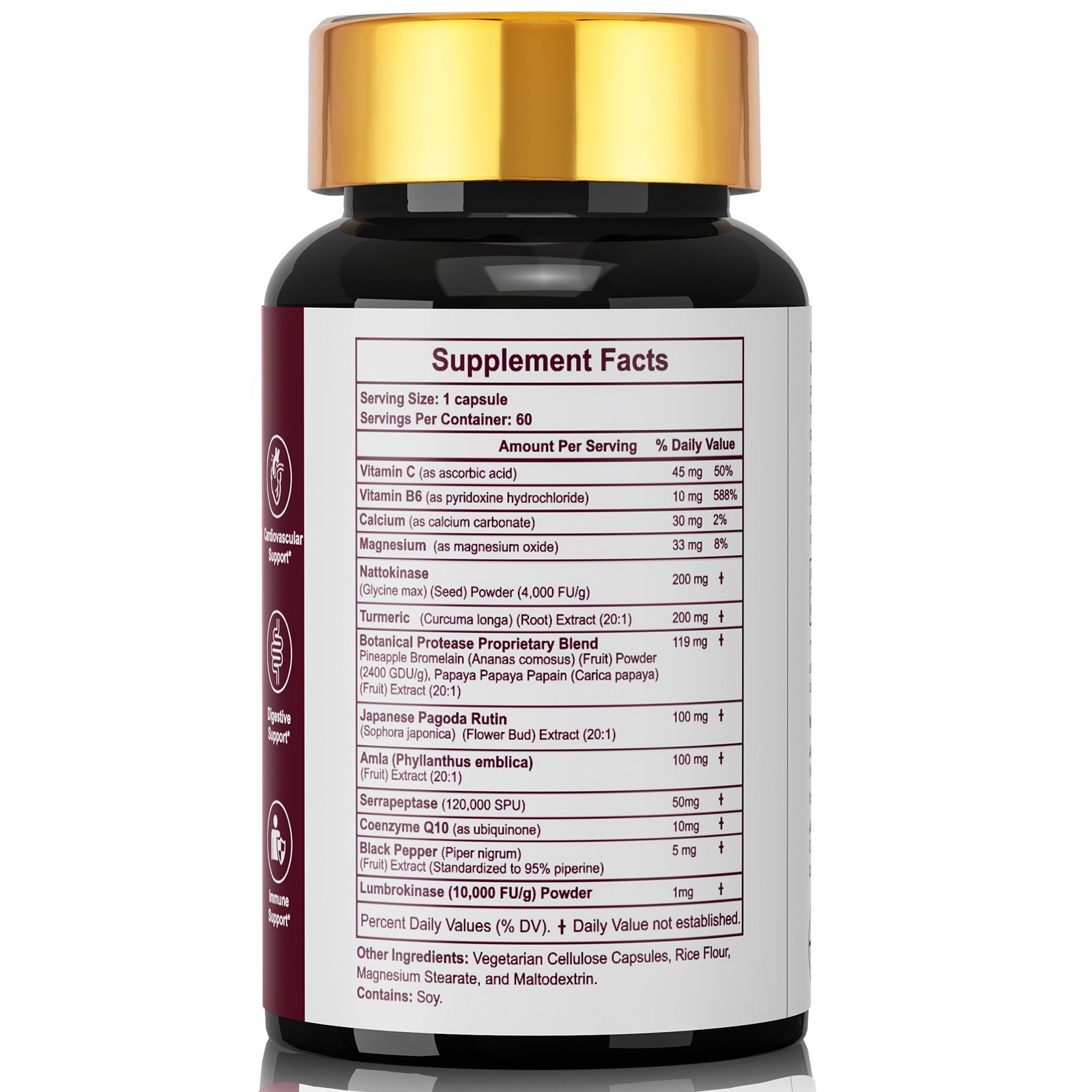 4 Pack Nattokinase Supplement 4000 FU 180 Capsules Non-Gmo, Gluten Free Exp 2027