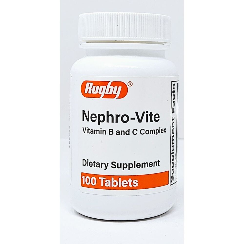 Rugby Nephrovite B and C Complex Supplement Tablets 100ct -Expiration 03-2026