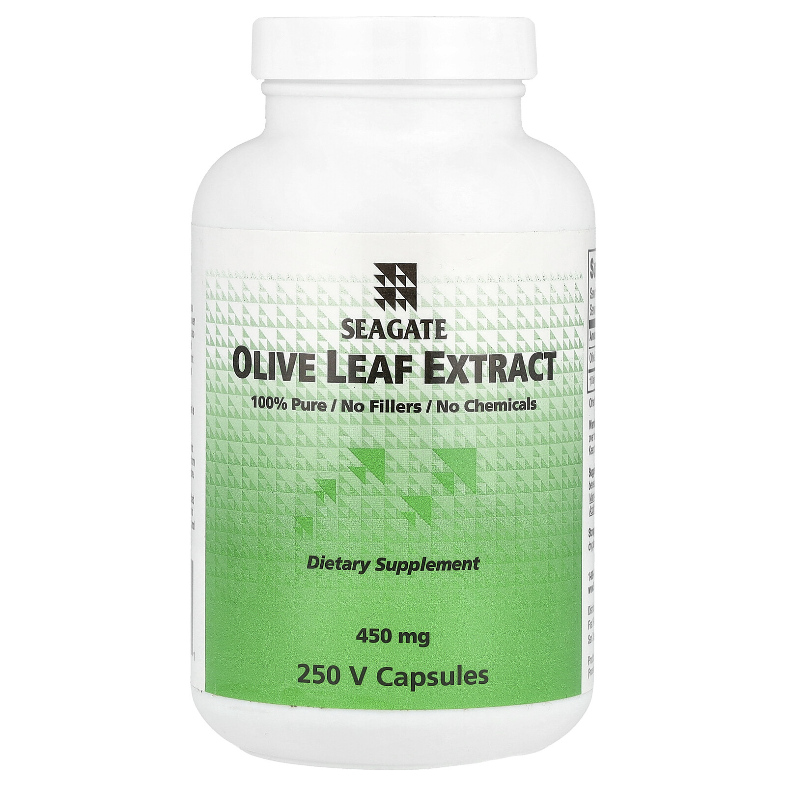 Seagate Olive Leaf Extract 450 mg 250 Veggie Caps Chemical-Free