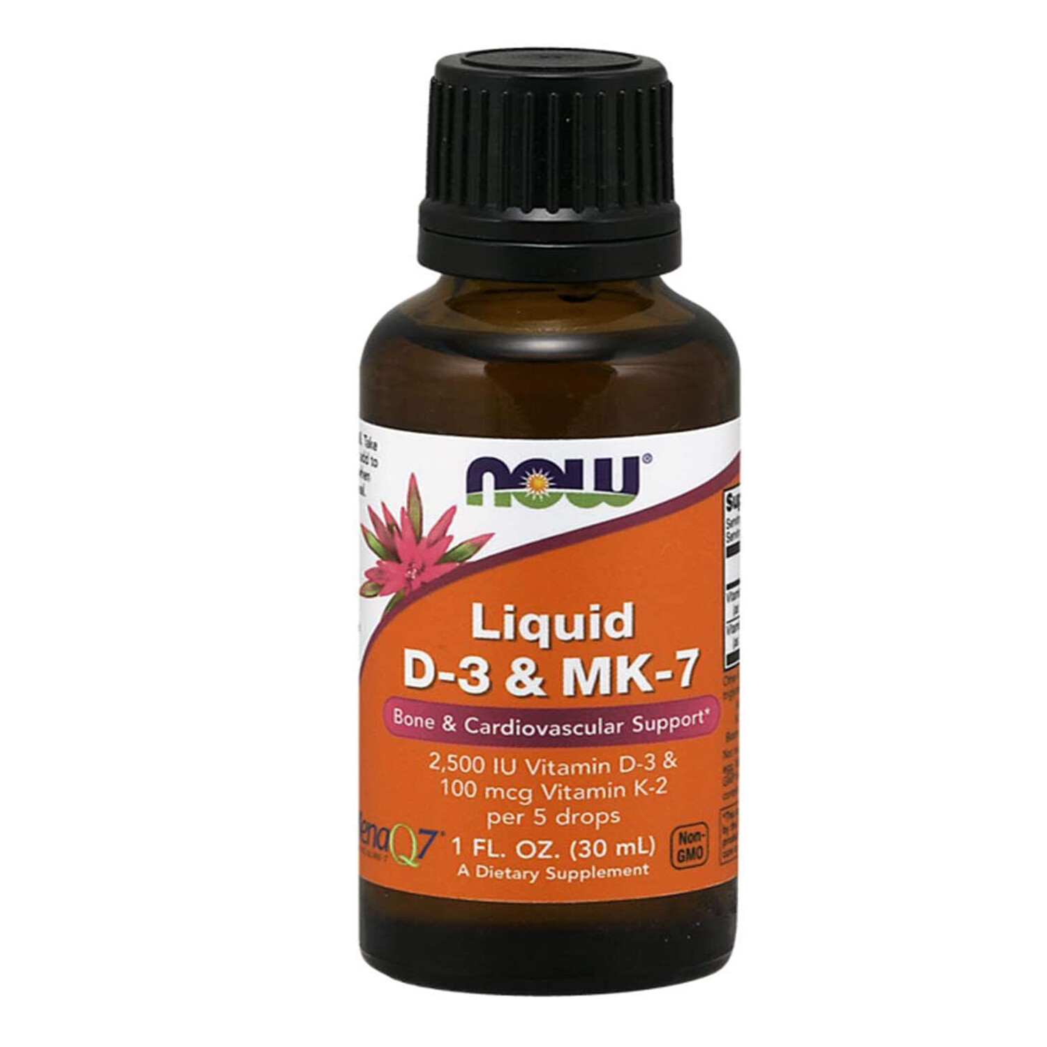 Now Foods Liquid Vitamin D3 & MK-7 Bone & Cardiovascular Support, 1 Fluid Ounce