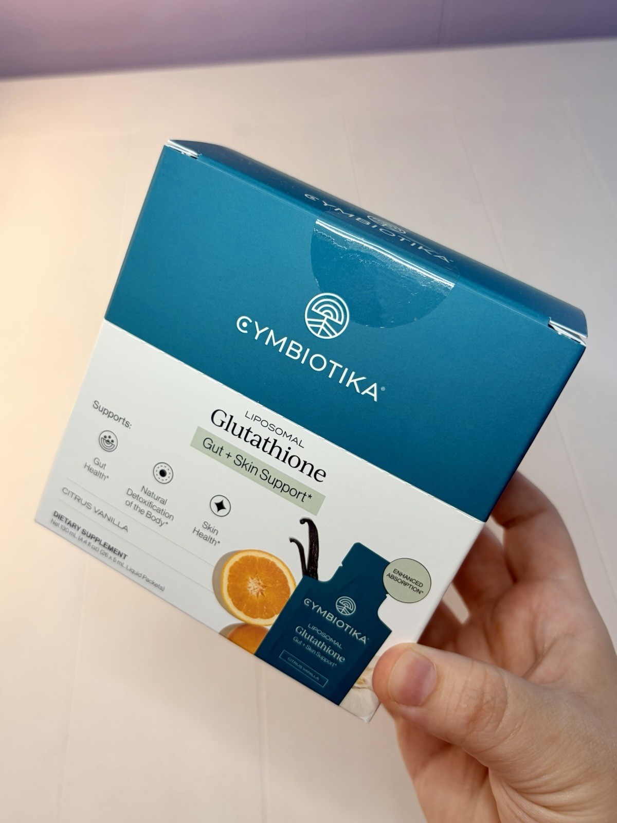 Cymbiotika Liposomal Glutathione Liquid Citrus Vanilla 150mg 26 Packets