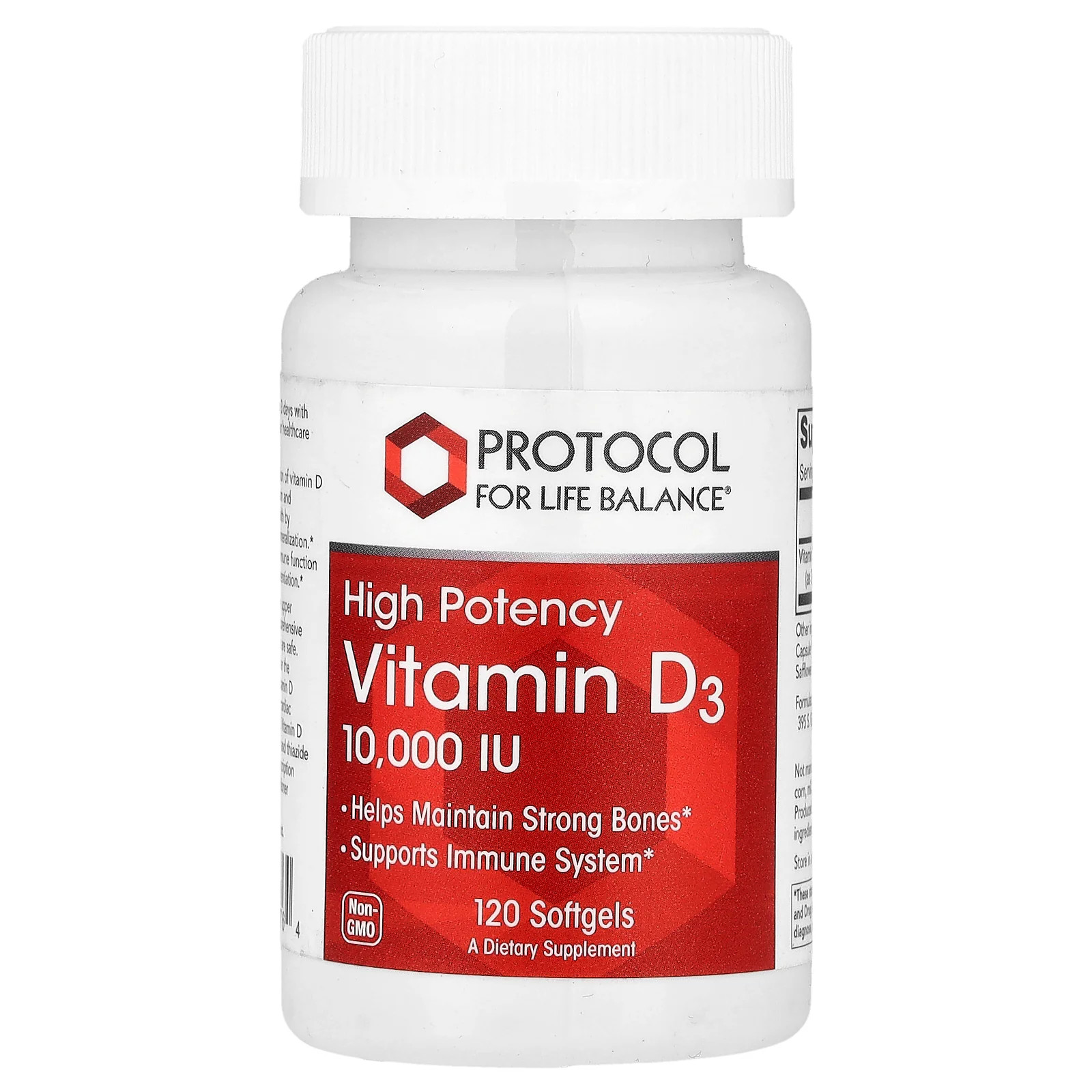 2 X Protocol for Life Balance, Vitamin D3, High Potency, 250 mcg (10,000 IU), 1