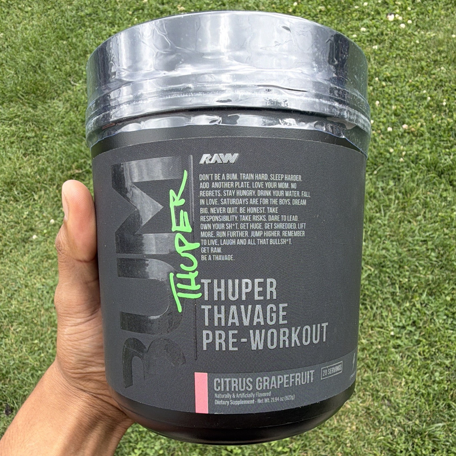 GetRawNutrition Thuper Thavage Pre-Workout Powder Citrus Grapefruit BRAND NEW