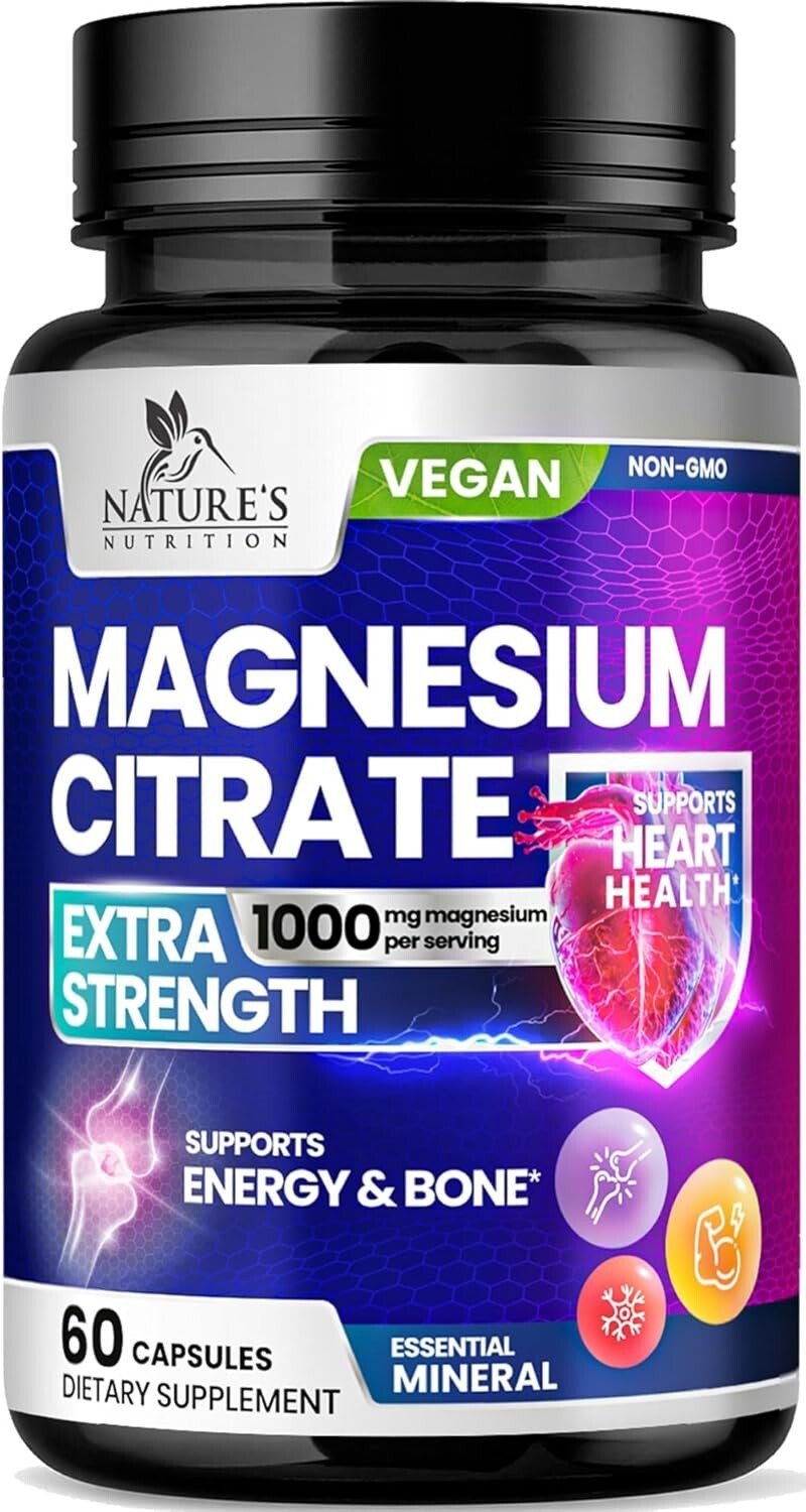 Glicinato, Malato Y Citrato De Magnesio Quelado Premium (1000 Mg | 60 Cápsulas)