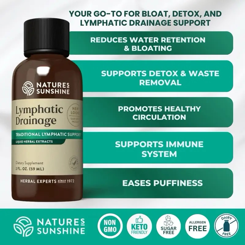 Nature’s Sunshine Lymph Support Bloat Puffiness Detox & Healthy Lymph Flow