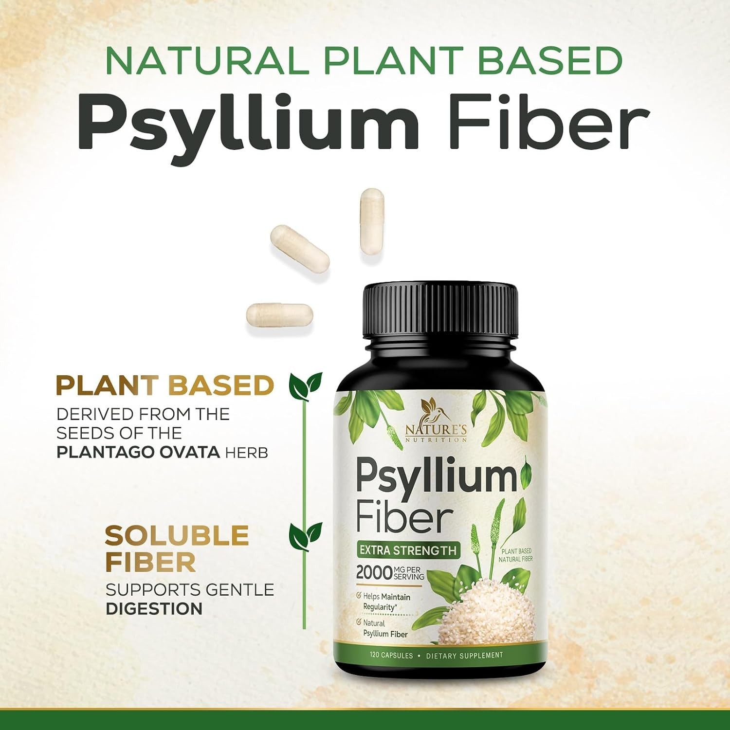 Psyllium Husk Powder 2000mg Per Serving Supplement – Extra Strength Psyllium …