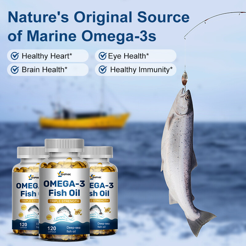 120 Pills Omega 3 Fish Oil Capsules 3x Strength 3600mg EPA & DHA Highest Potency