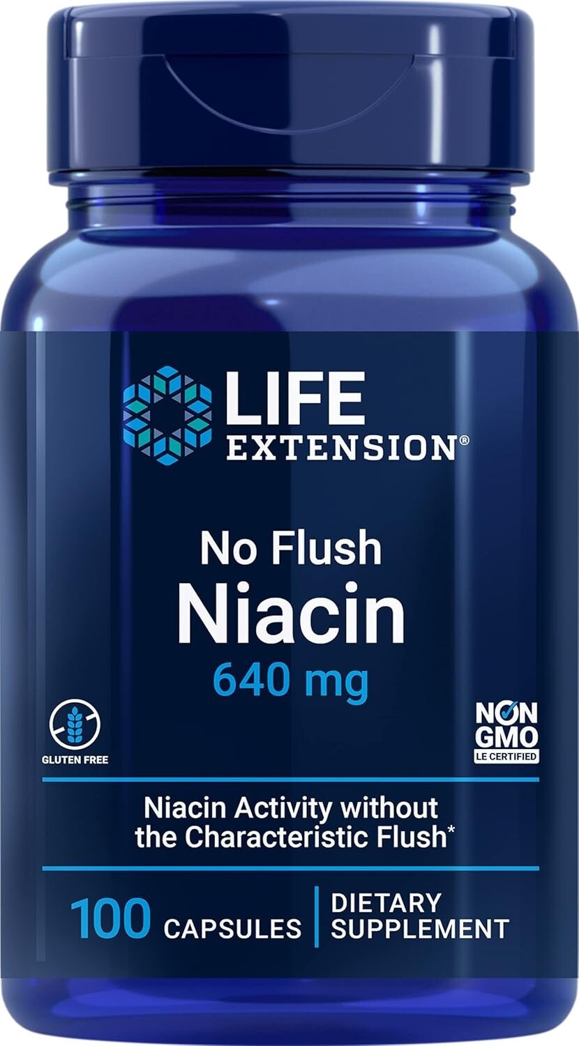 No Flush Niacin, 640 mg, 100 Capsules – Expiration Date 05/2025
