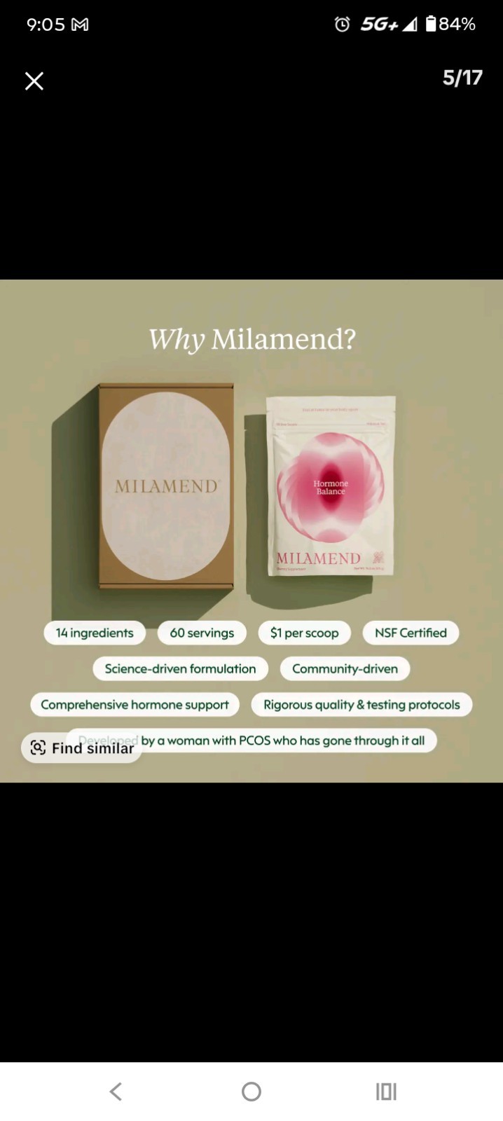 Milamend Hormone Balance Powder For Women 15.2Oz (Multiple Symptoms)Hibiscus Tea