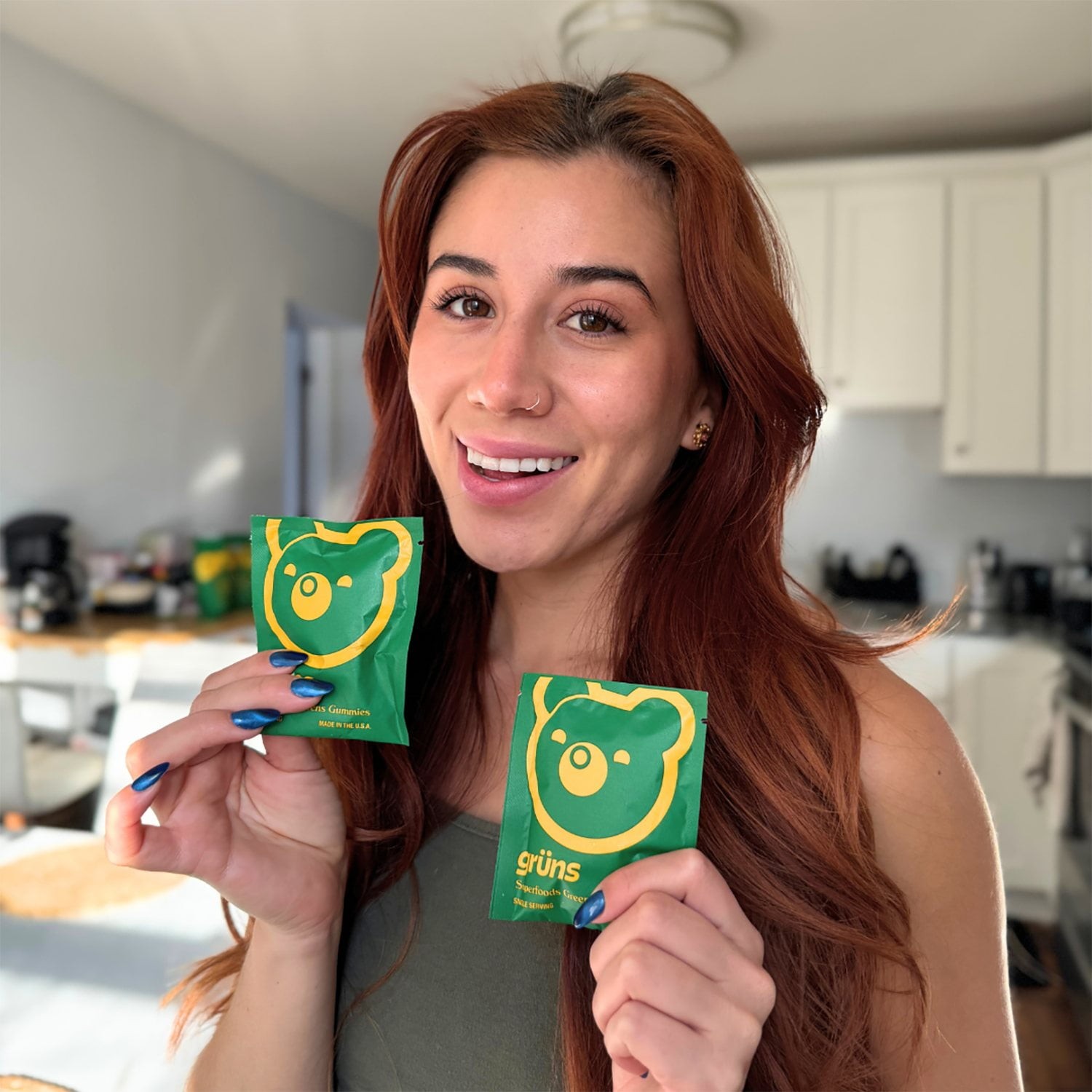 Gruns Adults Super Greens Gummies, Multivitamin Gummies, Low Sugar & Sugar Free.