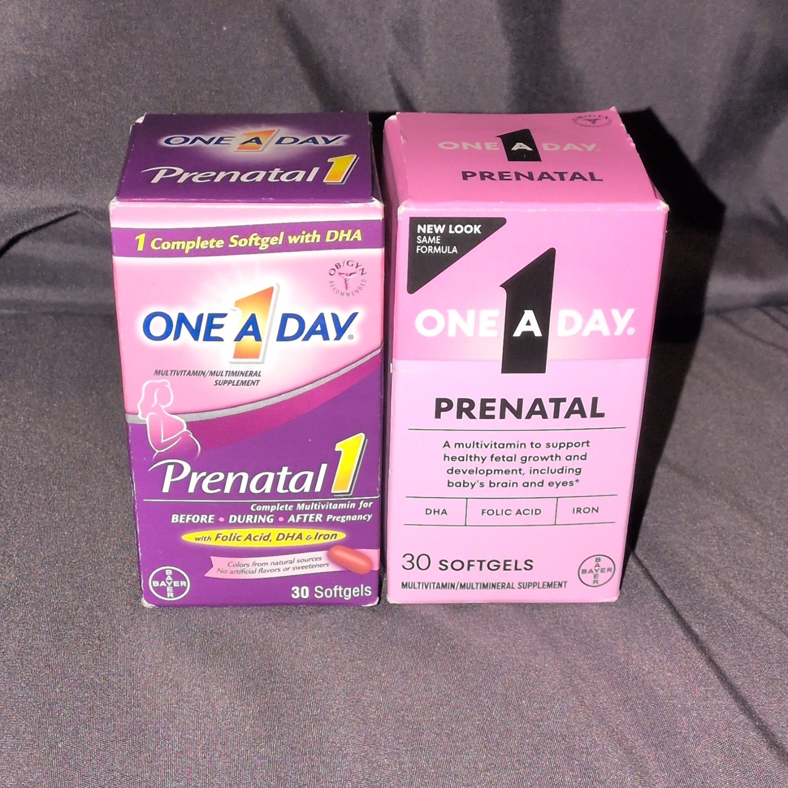 One A Day Prenatal 1 Multivitamin DHA Folic Acid Iron 60 Softgels (2) Exp 12/26