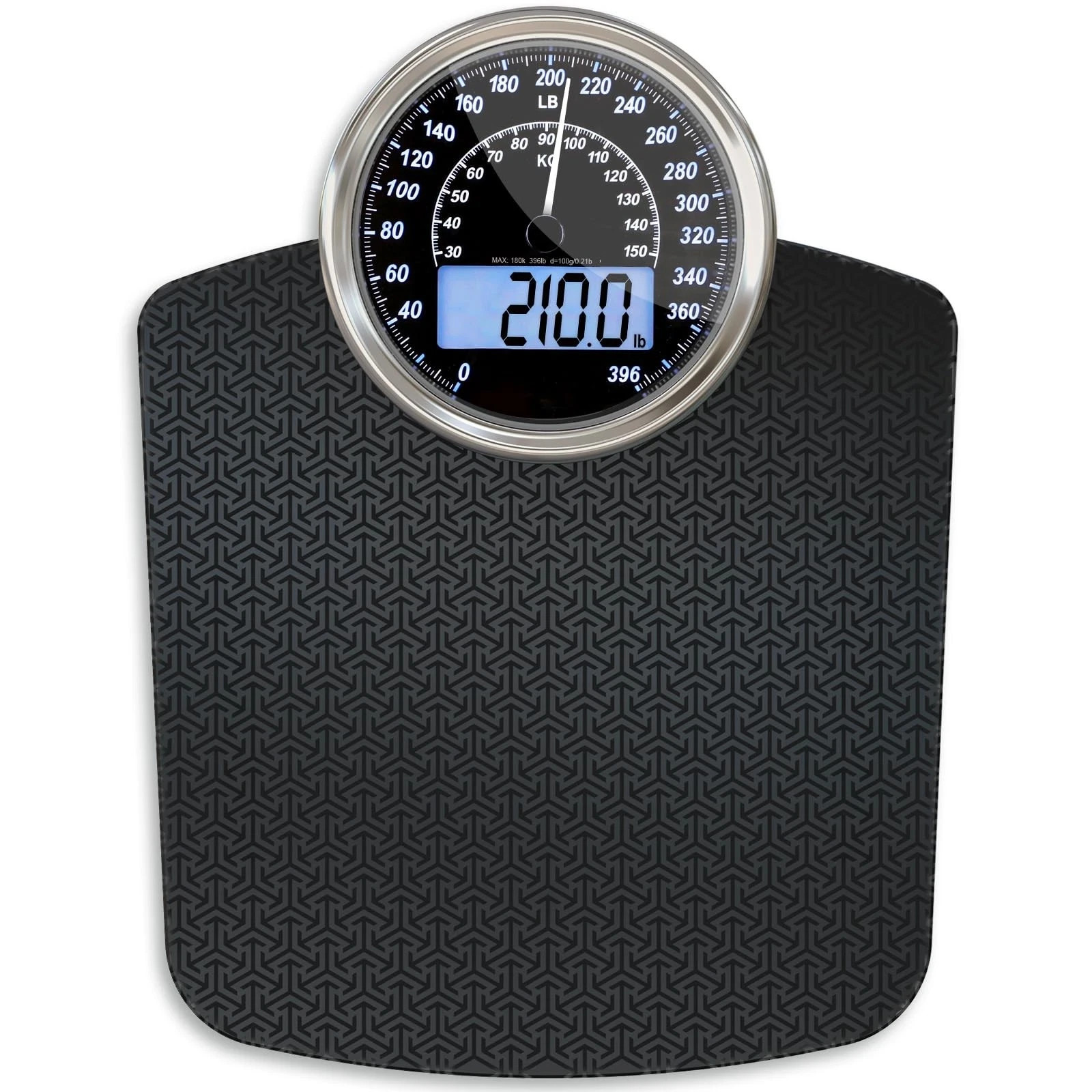 Adamson 2-in-1 Analog Digital Body Scale – 400 lb Tempered Glass Large Display