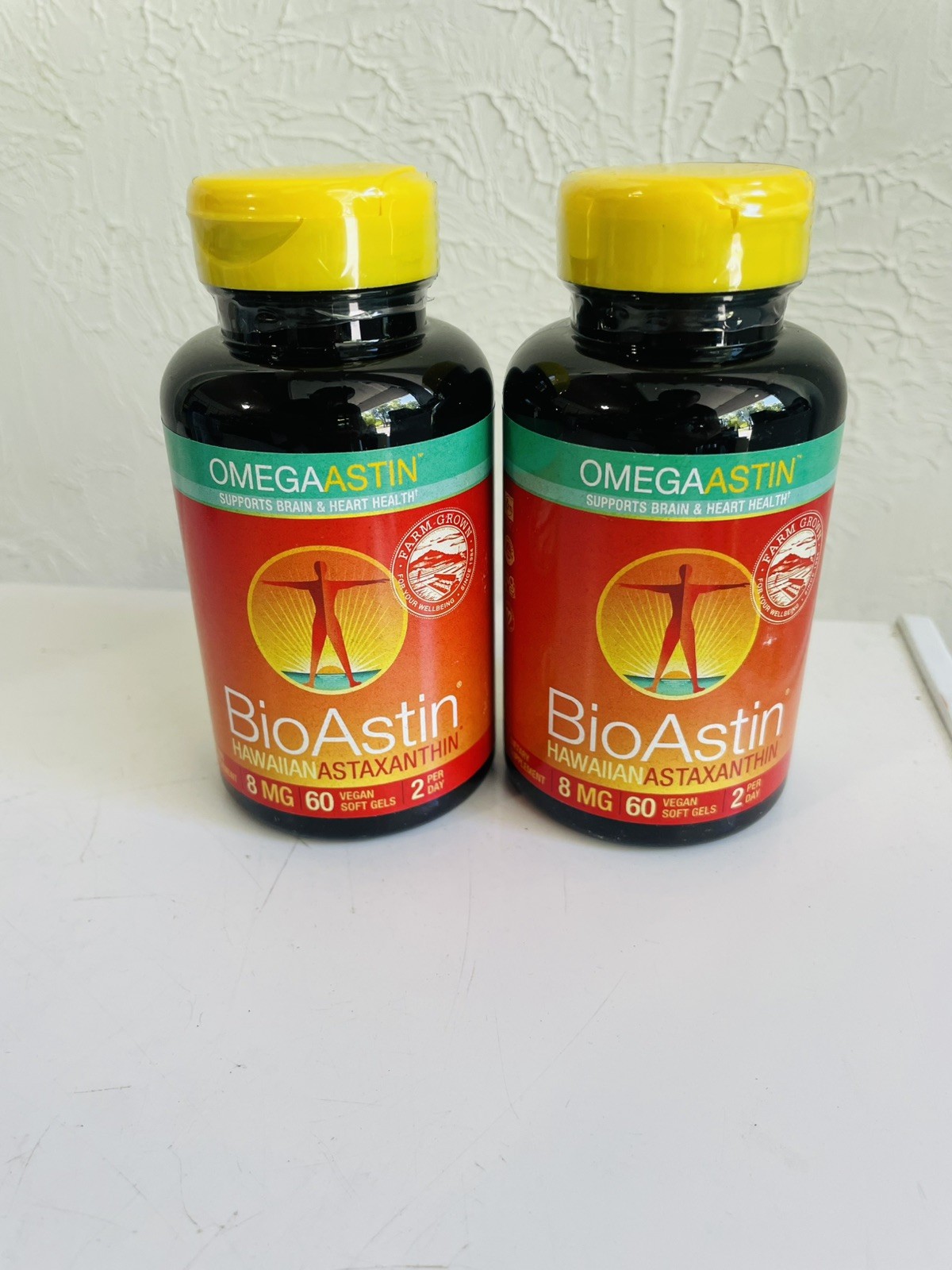 Lot of 2 BioAstin Hawaiian Astaxanthin 8mg 60 Soft Gels each NEW Sealed