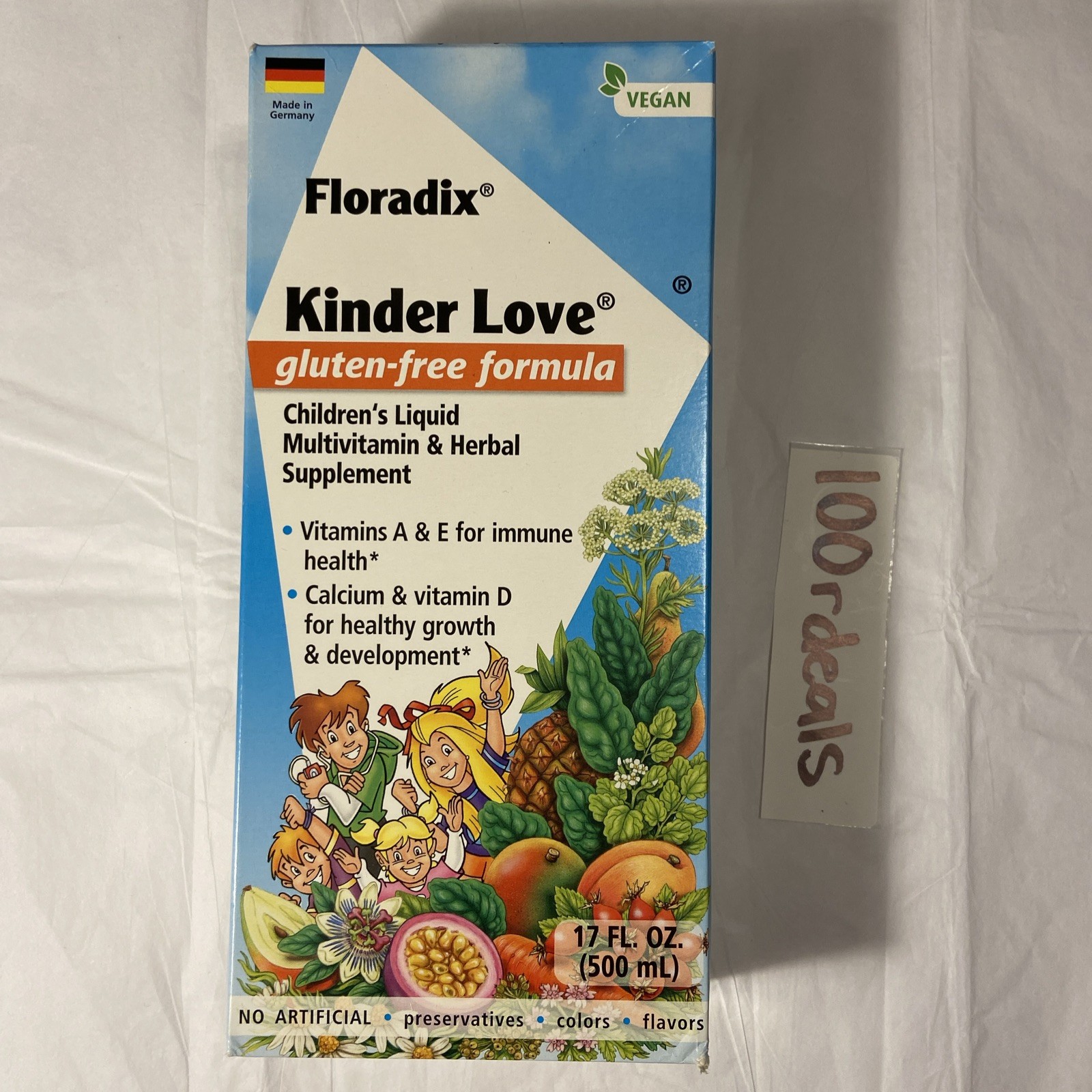 Floradix Kinder Love Vegan Children’s Liquid Multivitamin for Development, 17 Oz