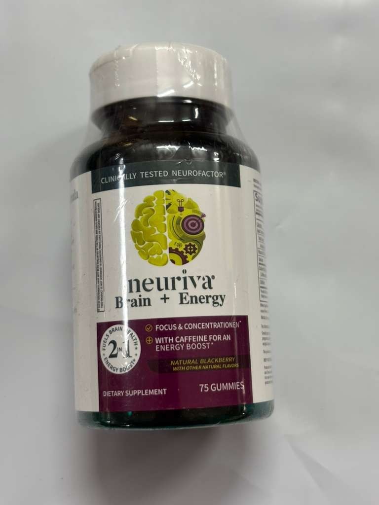 Neuriva Brain + Energy Gummies 75ct Blackberry 3 Pack Focus Energy Support