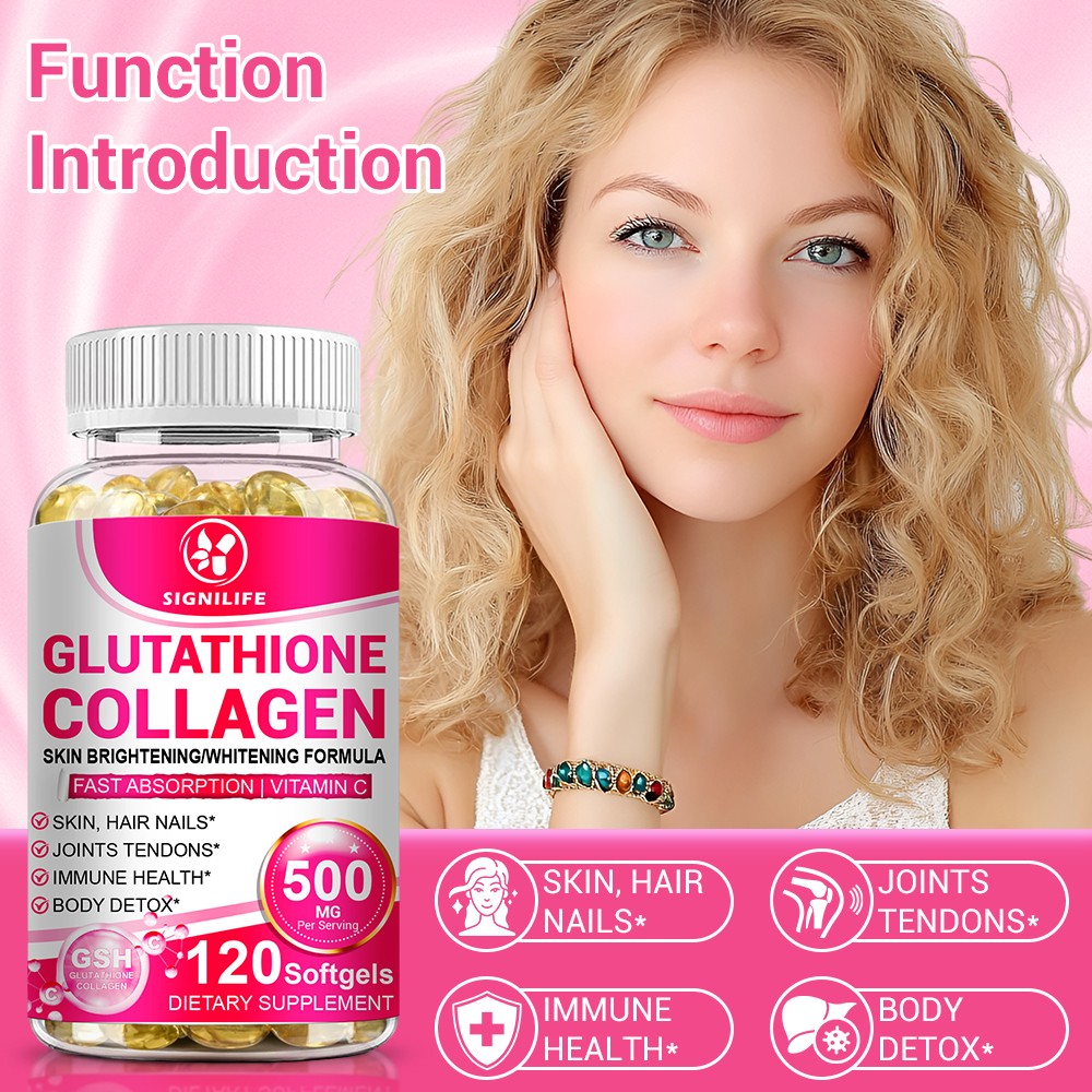 120 Capsules Collagen Glutathione Pills Whitening Skin Bleaching Lightening Best