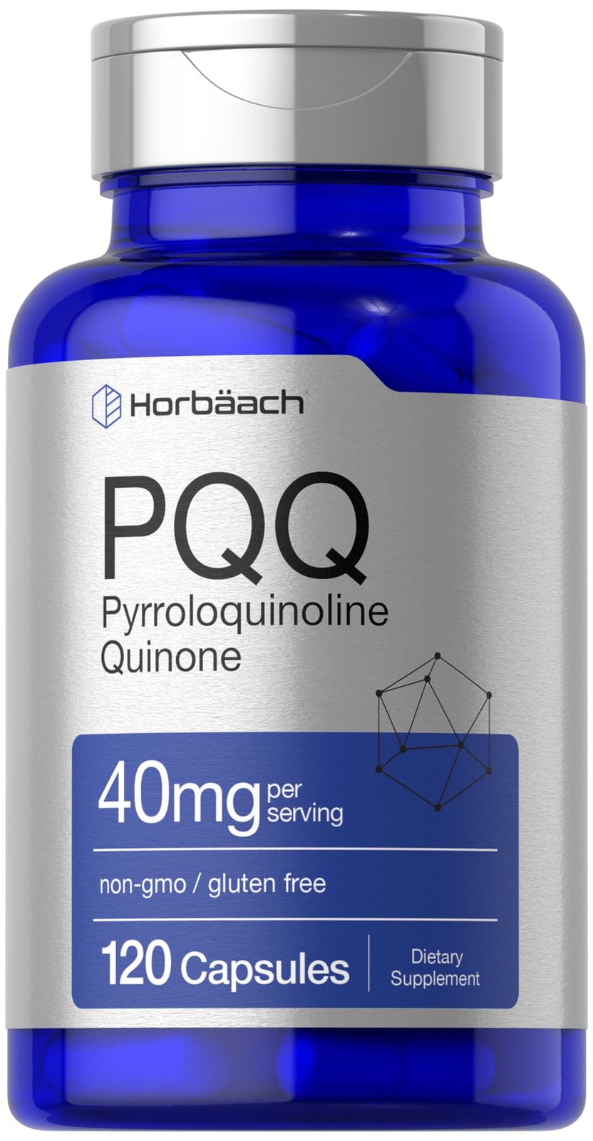 Horbäach PQQ Supplement 40 mg | 120 Capsules | Maximum 120 Count (Pack of 1)