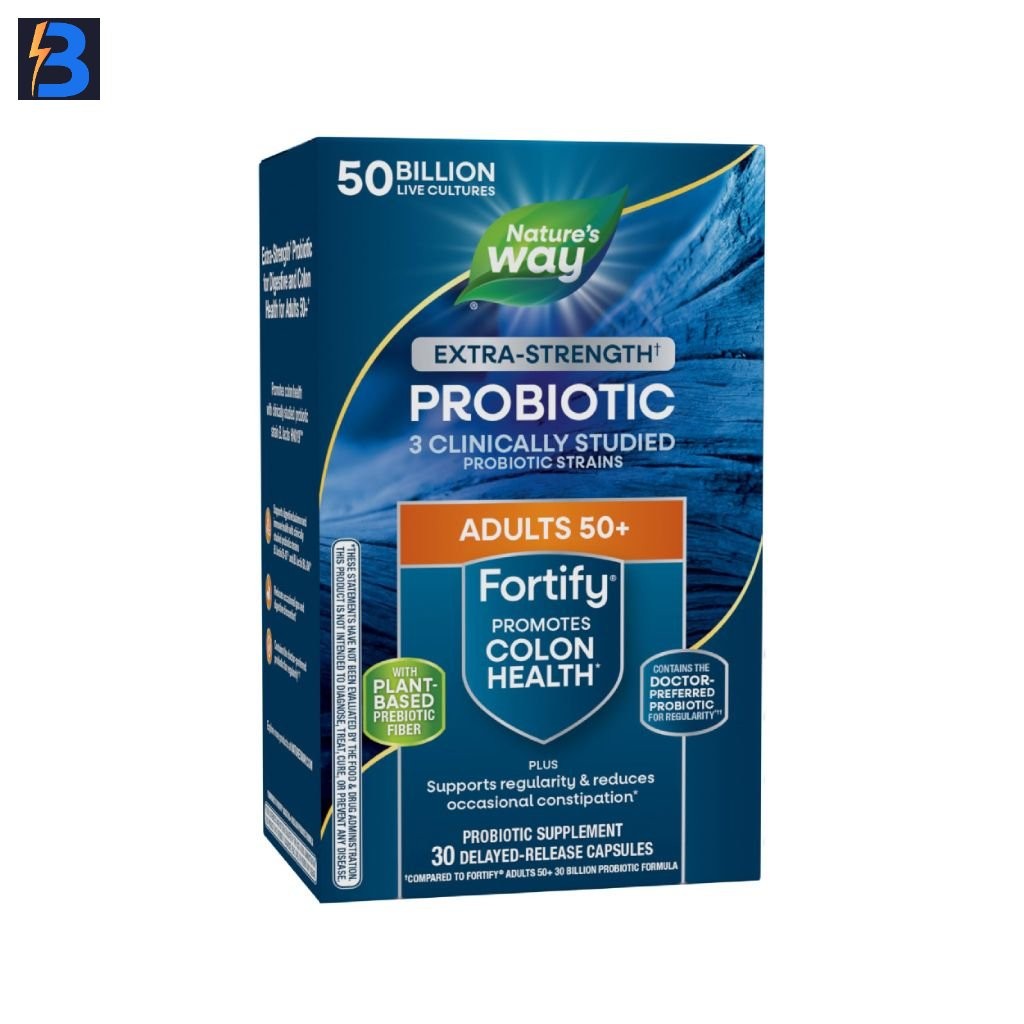 Nature’s Way Adult’s 50+ Fortify Probiotic 50 Billion CFU – 30 Caps, Exp. 8/26