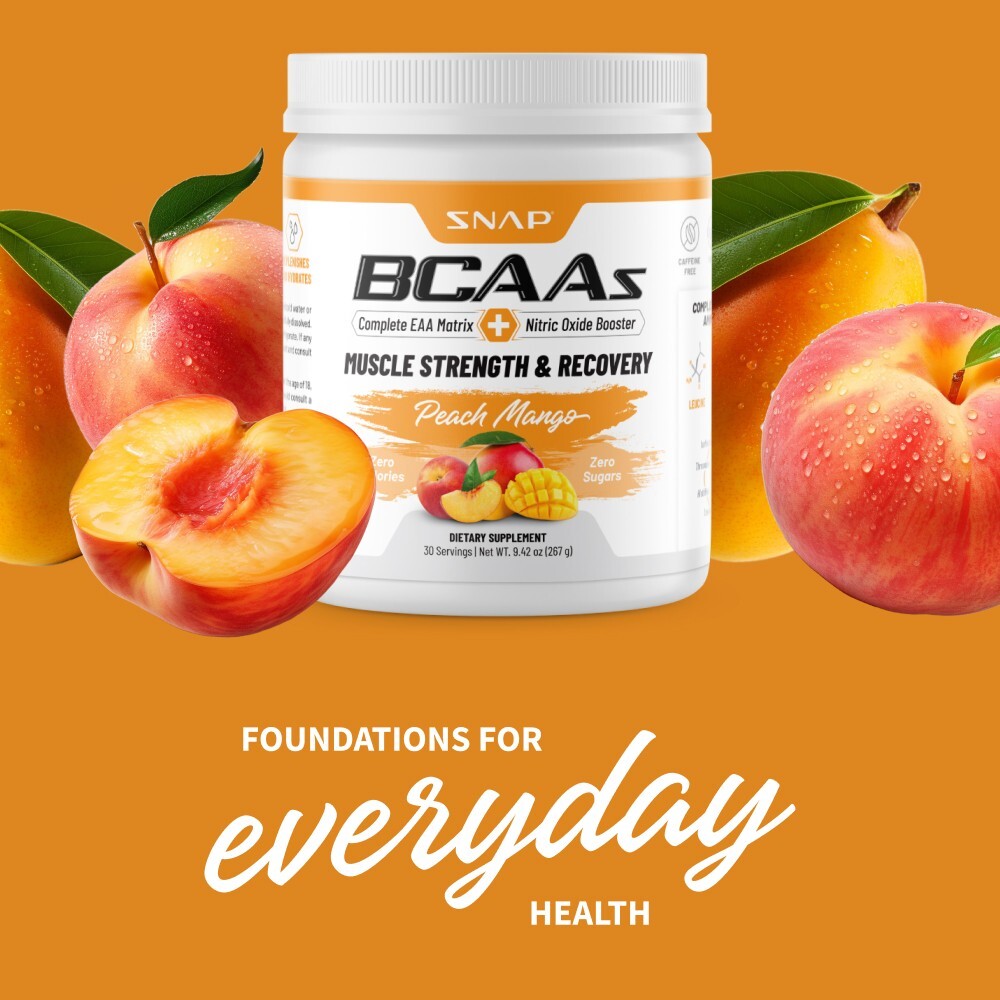 BCAA Powder Peach Mango Post Workout Muscle Strength & Recovery – 30 Servings