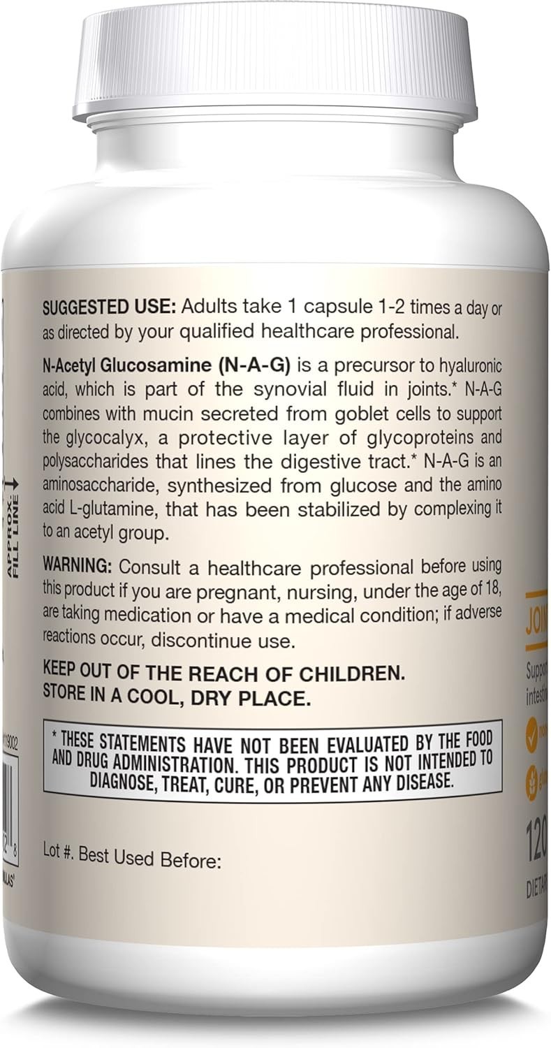 N-A-G 700 mg – Gluten-Free Veggie Capsules for Joint Health Support – 120 Count
