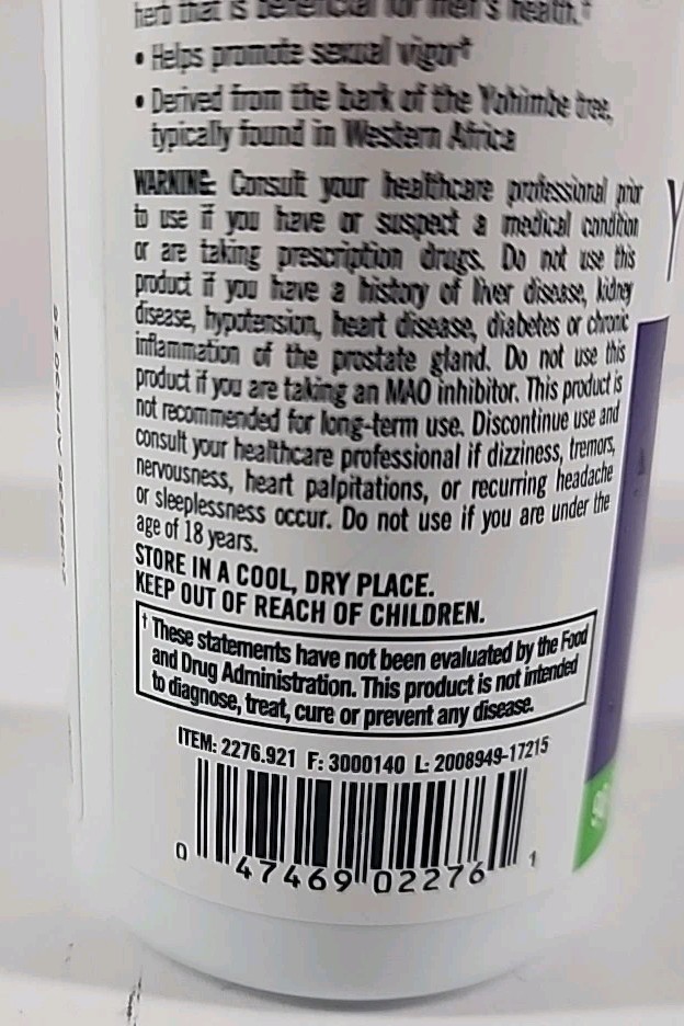 2 Pk Natrol Yohimbe Bark Men’s Health & Vitality 90 Capsules 500mg Sealed 4/26