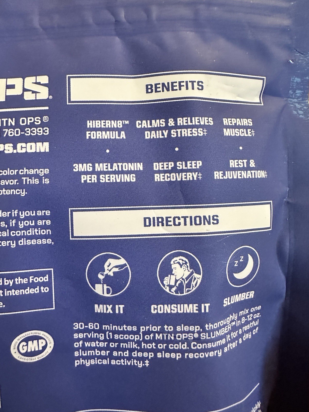 3 Pouches MTN OPS Slumber Deep Sleep & Calming Powder Sleepy Chai 30 Serv Each