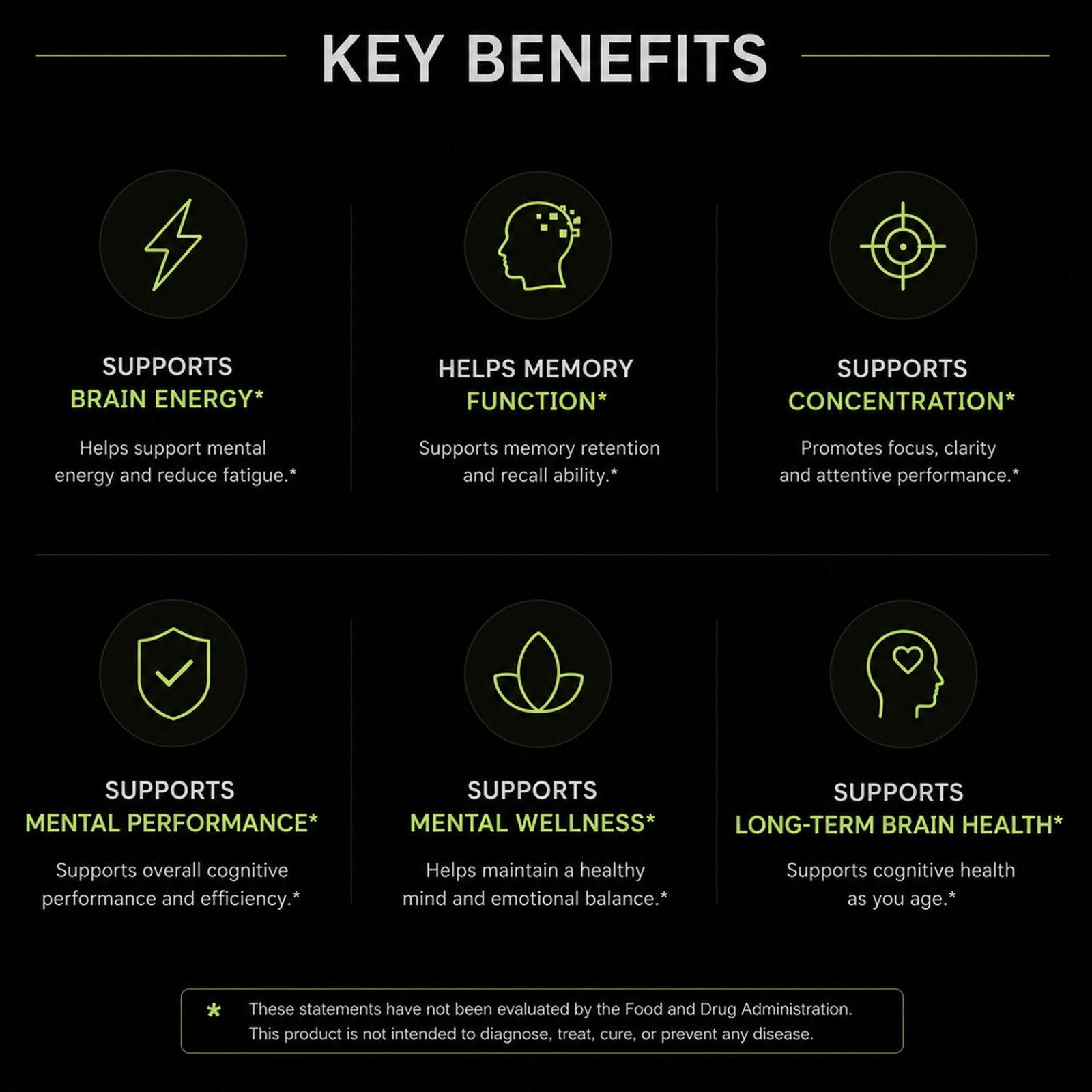 Brain & Focus 60ct, Healthy Memory Function, Clarity Nootropic Supplement USA