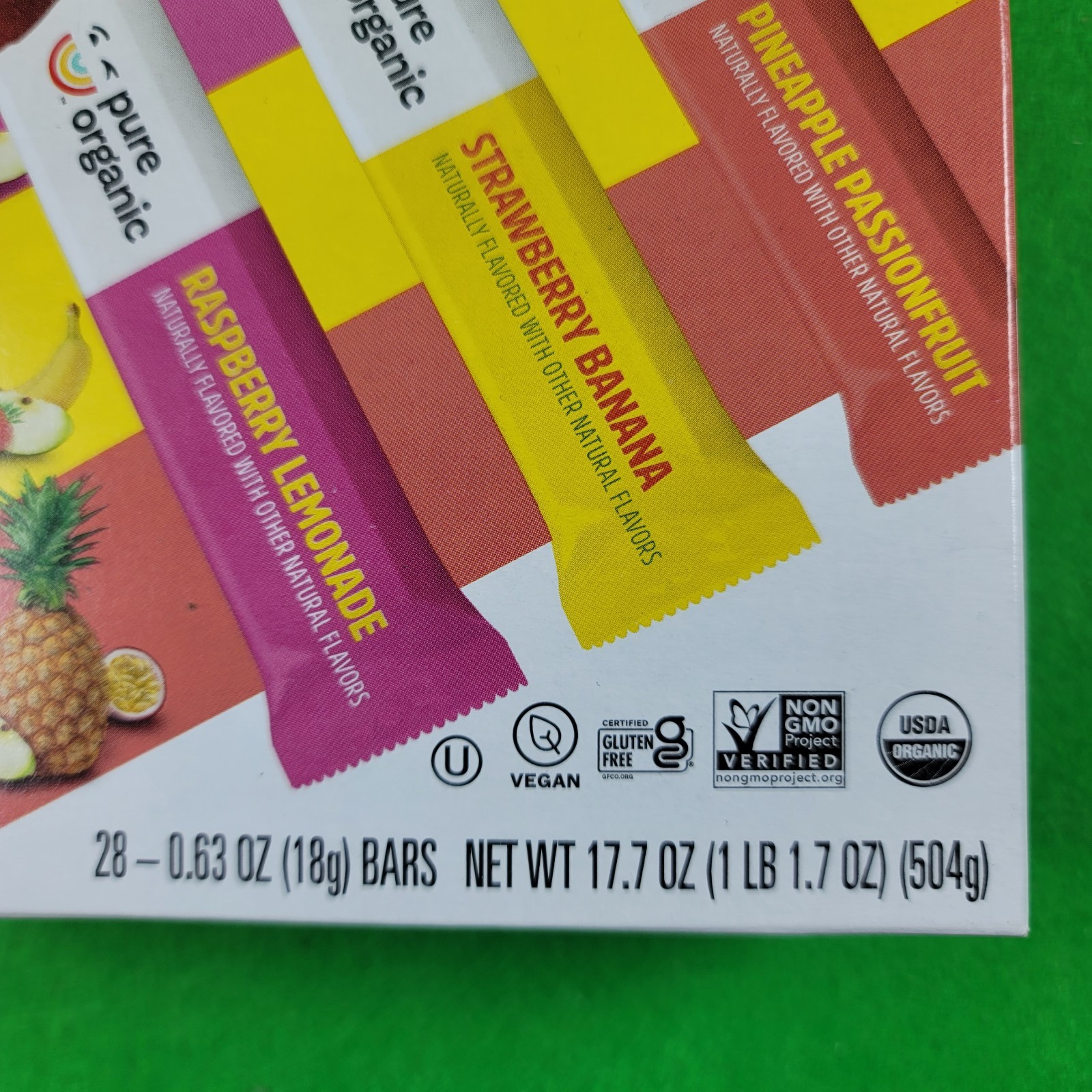 Pure Organic Layered Fruit Bars Variety Pack 28 Organic Bars EXP 12/2026