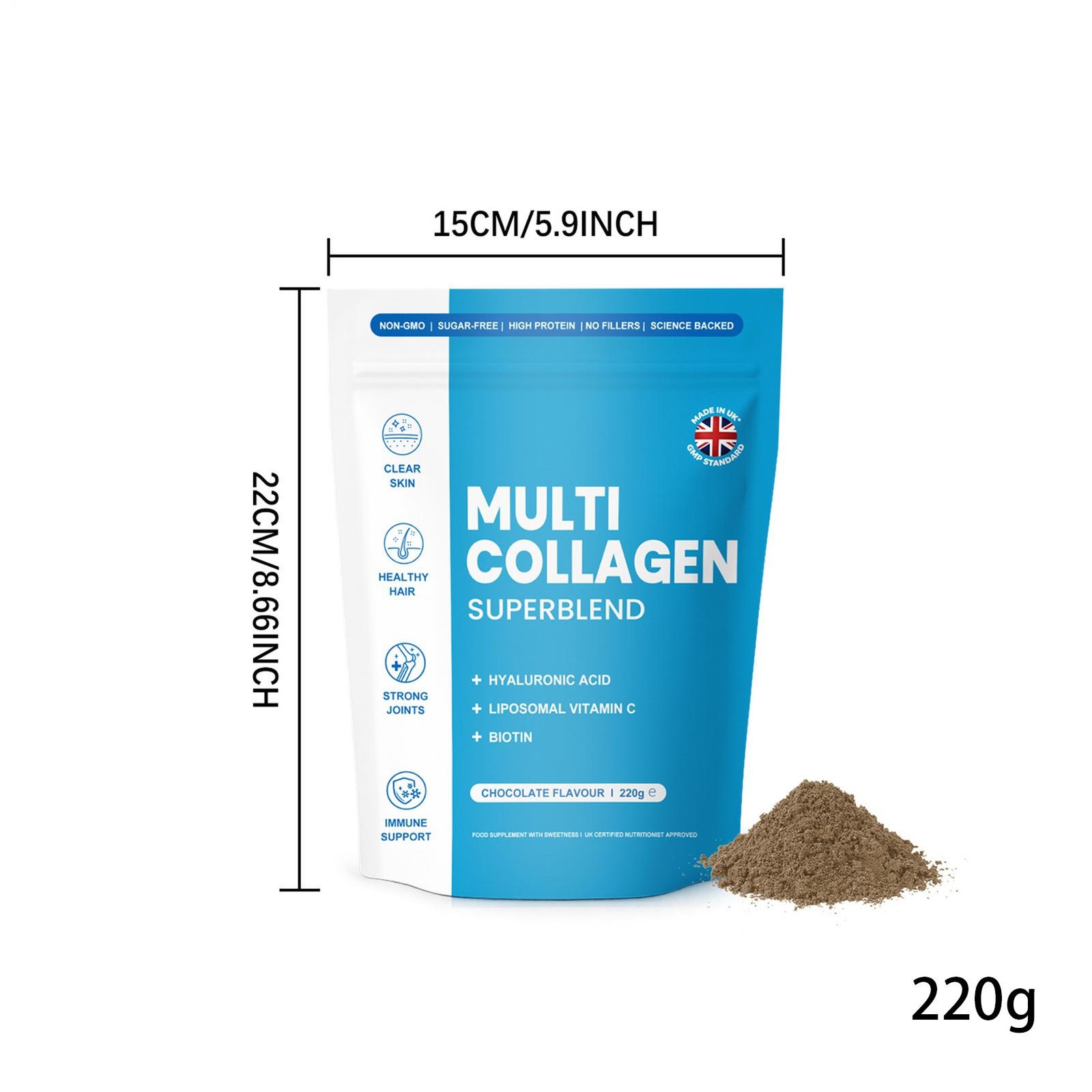 Improved Elavate CHOCOLATE 220g Multi Collagen Superblend Elevate Sealed Collage