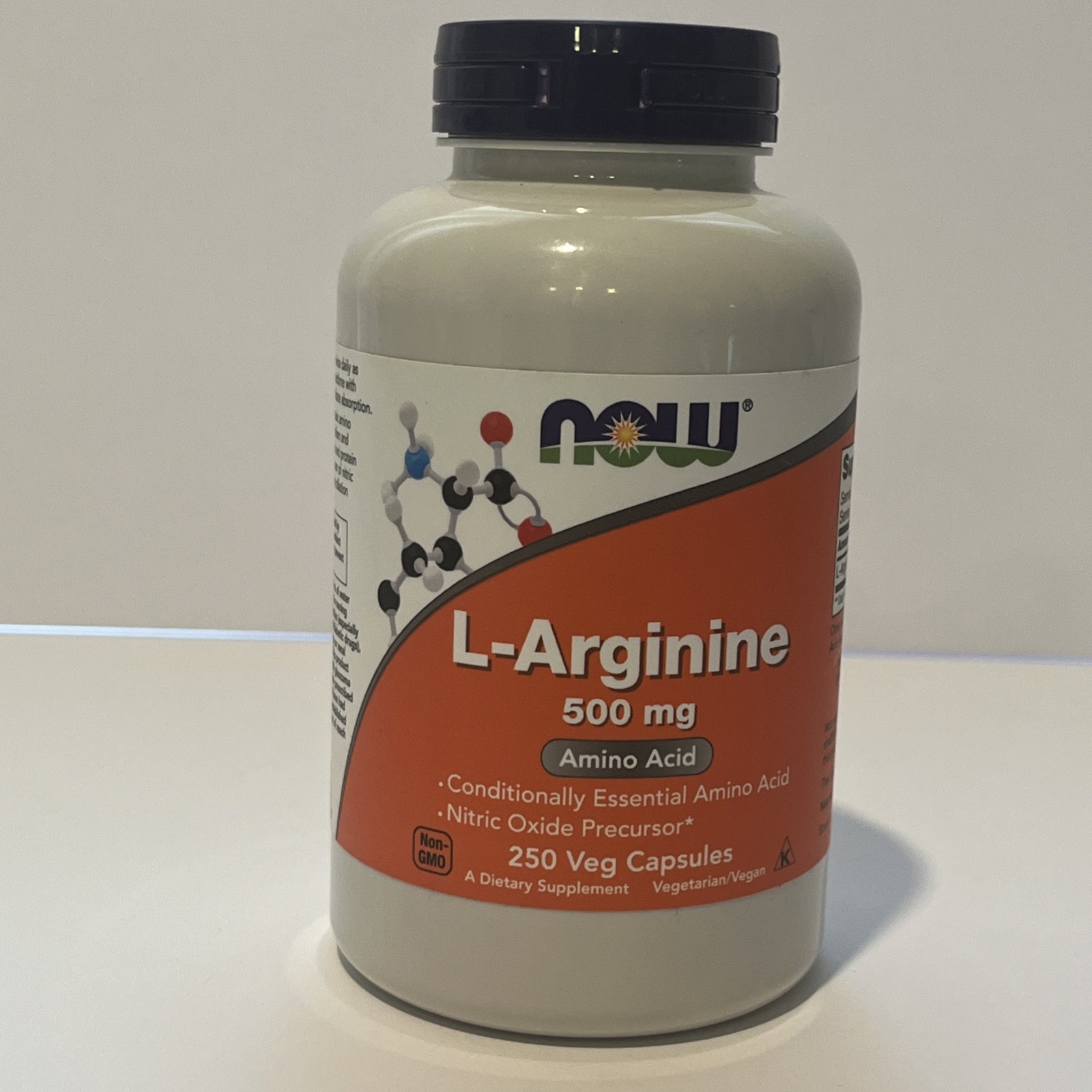 NOW FOODS L-Arginine 500 mg 250 Veg Capsules Exp 06/2029