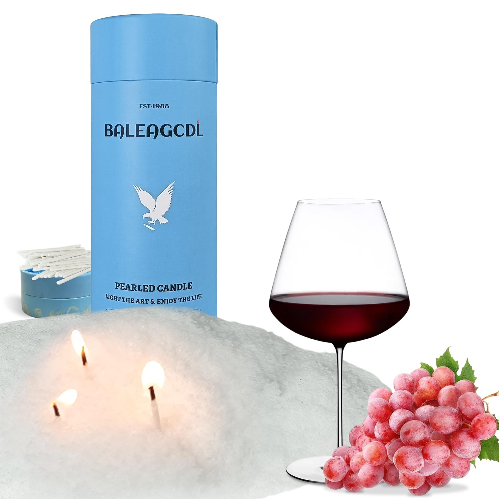 18oz(1.1lb) Sand Wax with 30 Wicks–MANNYCOM Wine Aged White Scented Candle