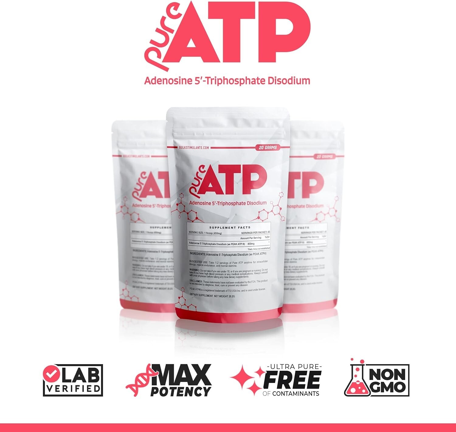 20g BulkStimulants ATP Powder – Fast Recovery, Muscle Pump & Peak Performance