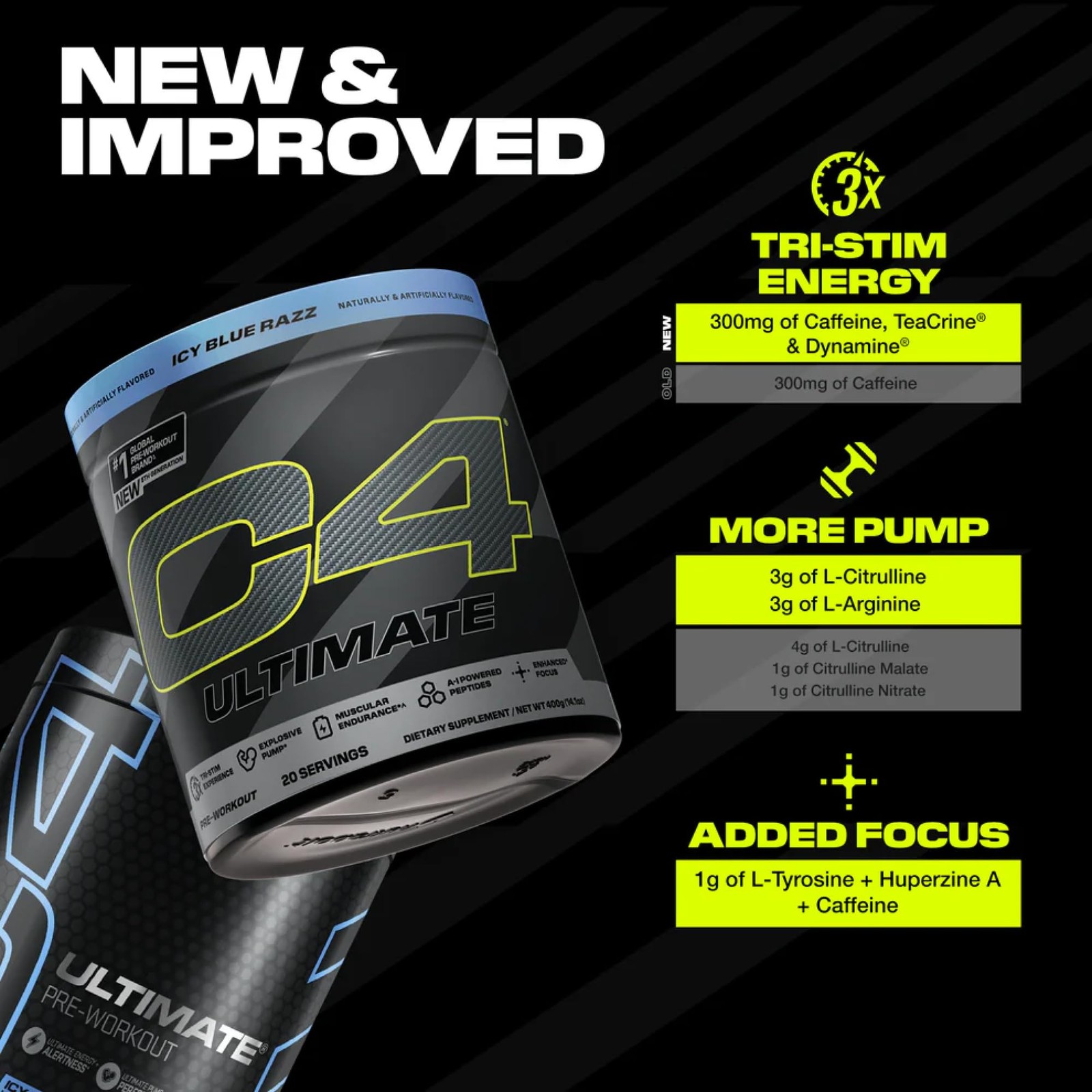 Cellucor C4 Ultimate Pre – Supplement For Men – – Icy Blue Razz