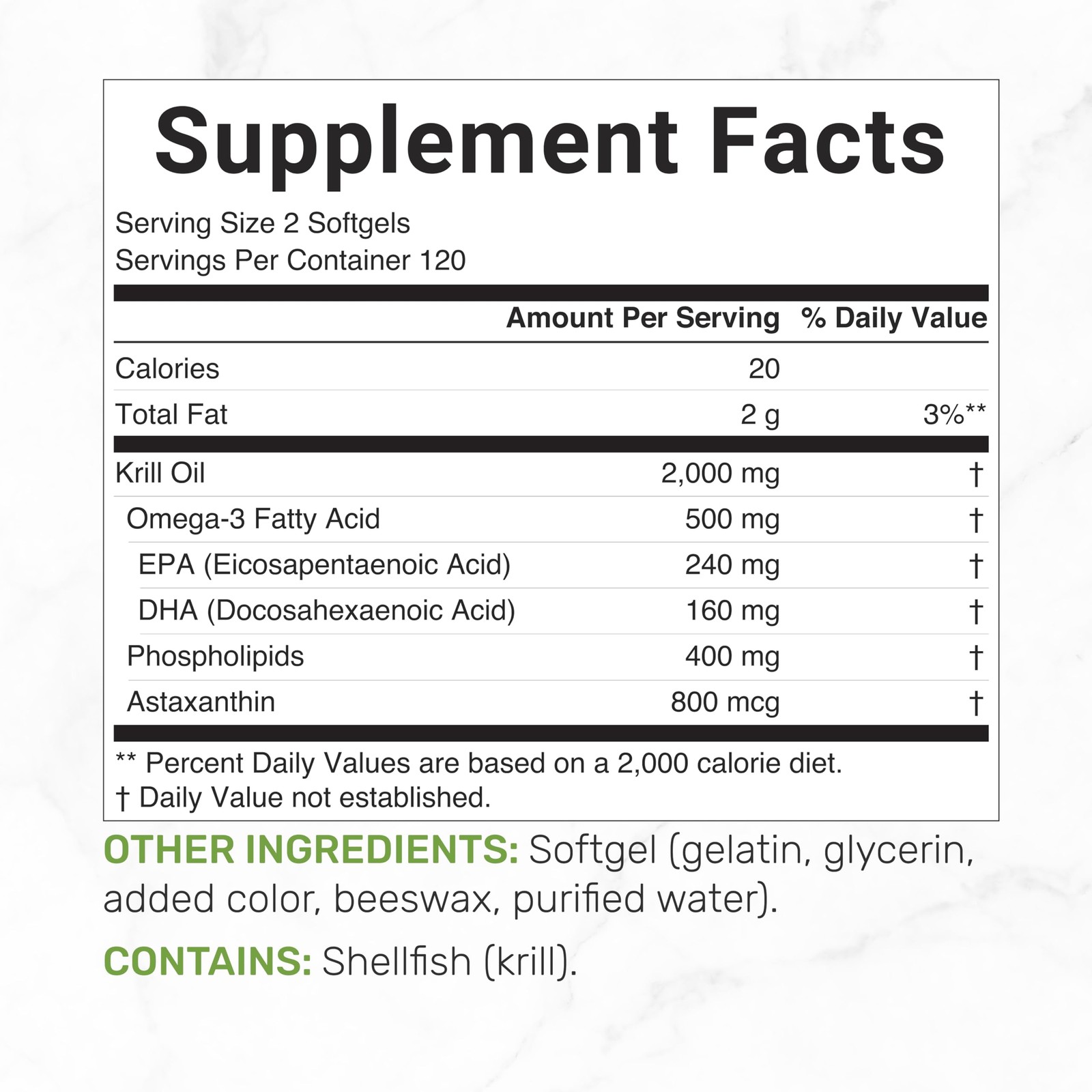 Antarctic Krill Oil 2,000 mg Per Serving, 240 Softgels | Omega3 with , DHA, P…