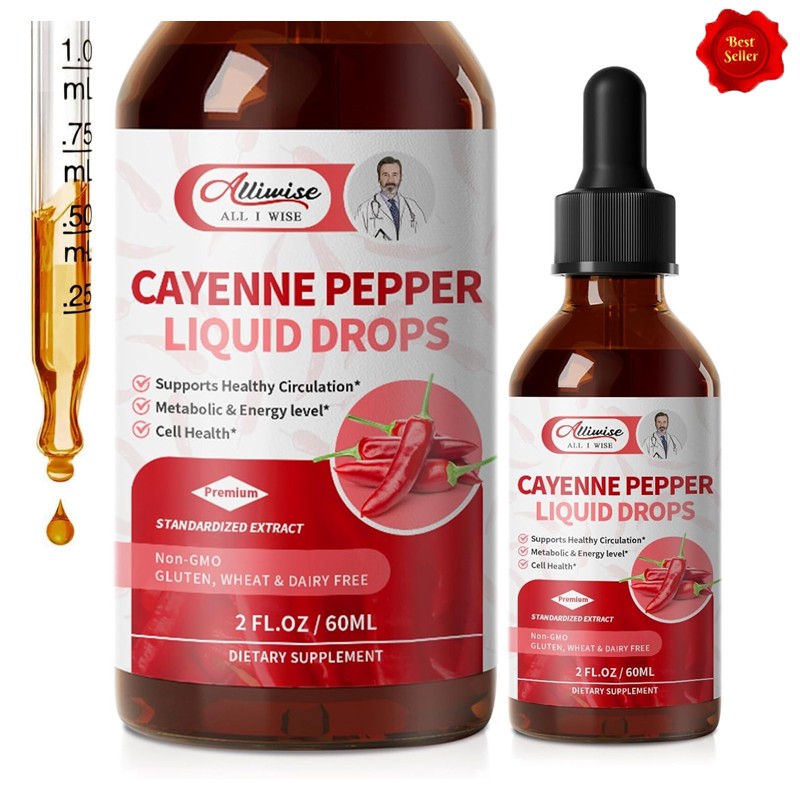 Vascu Flow Cayenne Pepper Hawthorn Beet Root Turmeric Vitamin Liquid Drops 60ML