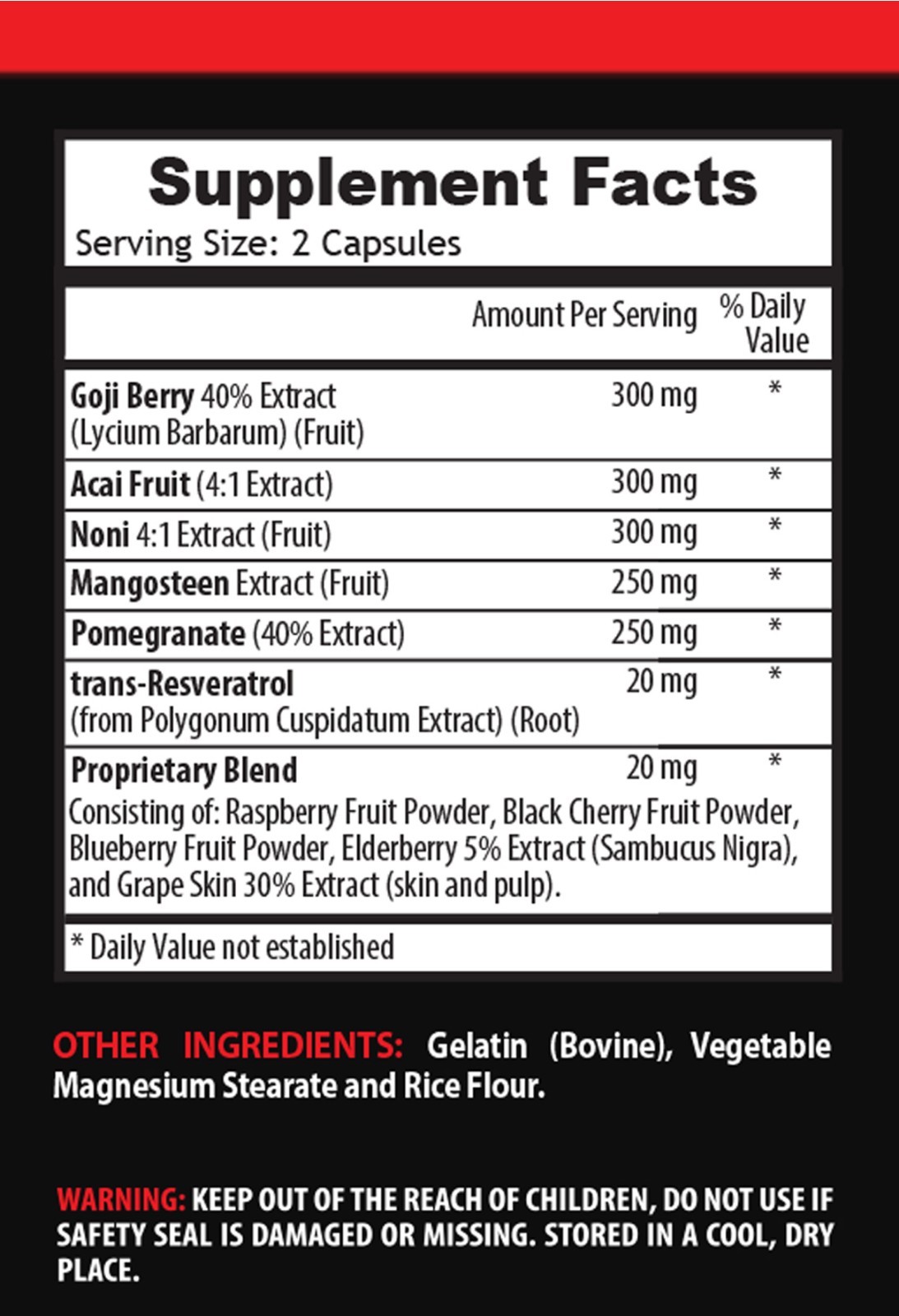 resveratrol weight loss – Goji Berry Extract 1440mg – heart health 1 Bottle
