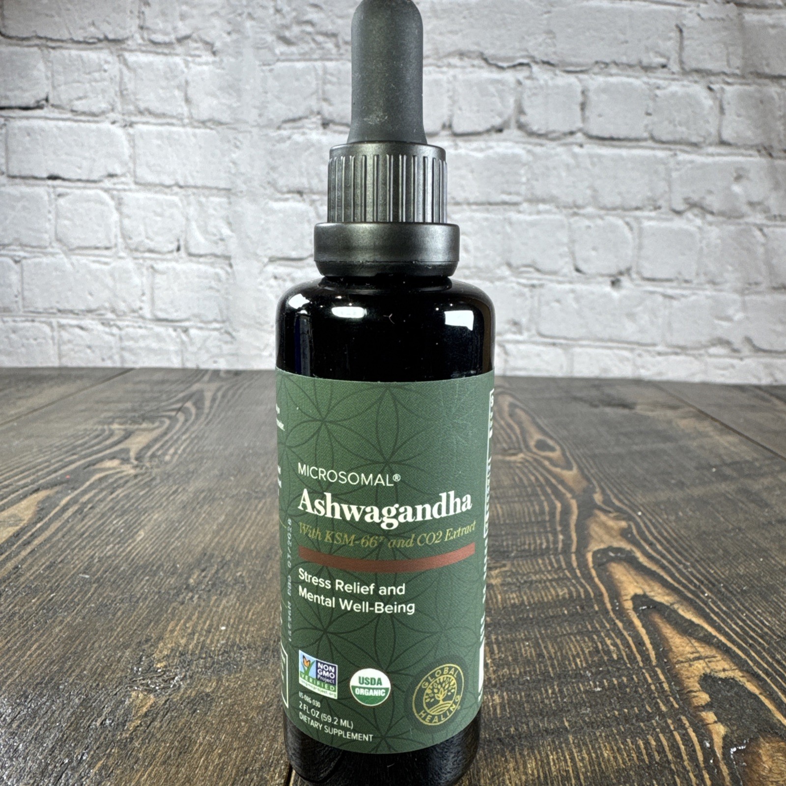 Global Healing Microsomal Ashwagandha Liquid Drops Stress Relief Mental 2 fl oz