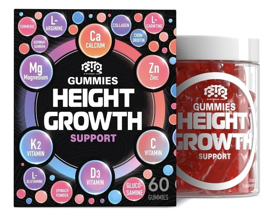 BIOTEQUE LAB Height Growth Support Increase Gummies Vitamins 60 Count