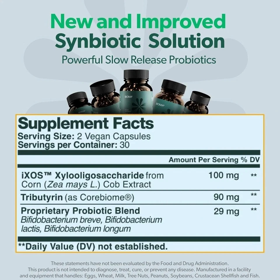 BIOMA Probiotics 2 Pack 120 Capsule Supplement Pills Gut Wellness & Digestive